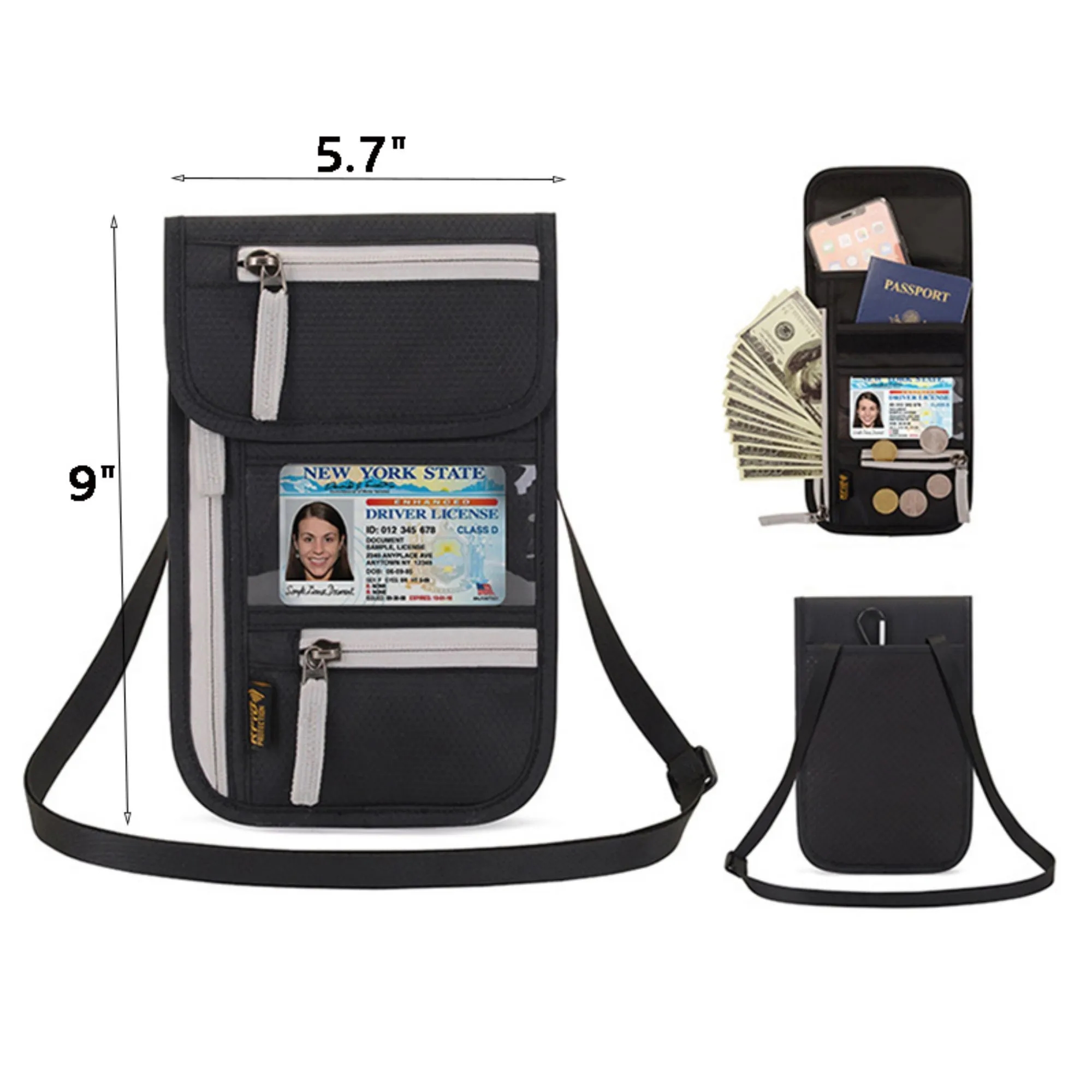 RFID Blocking Travel Neck Wallet 3