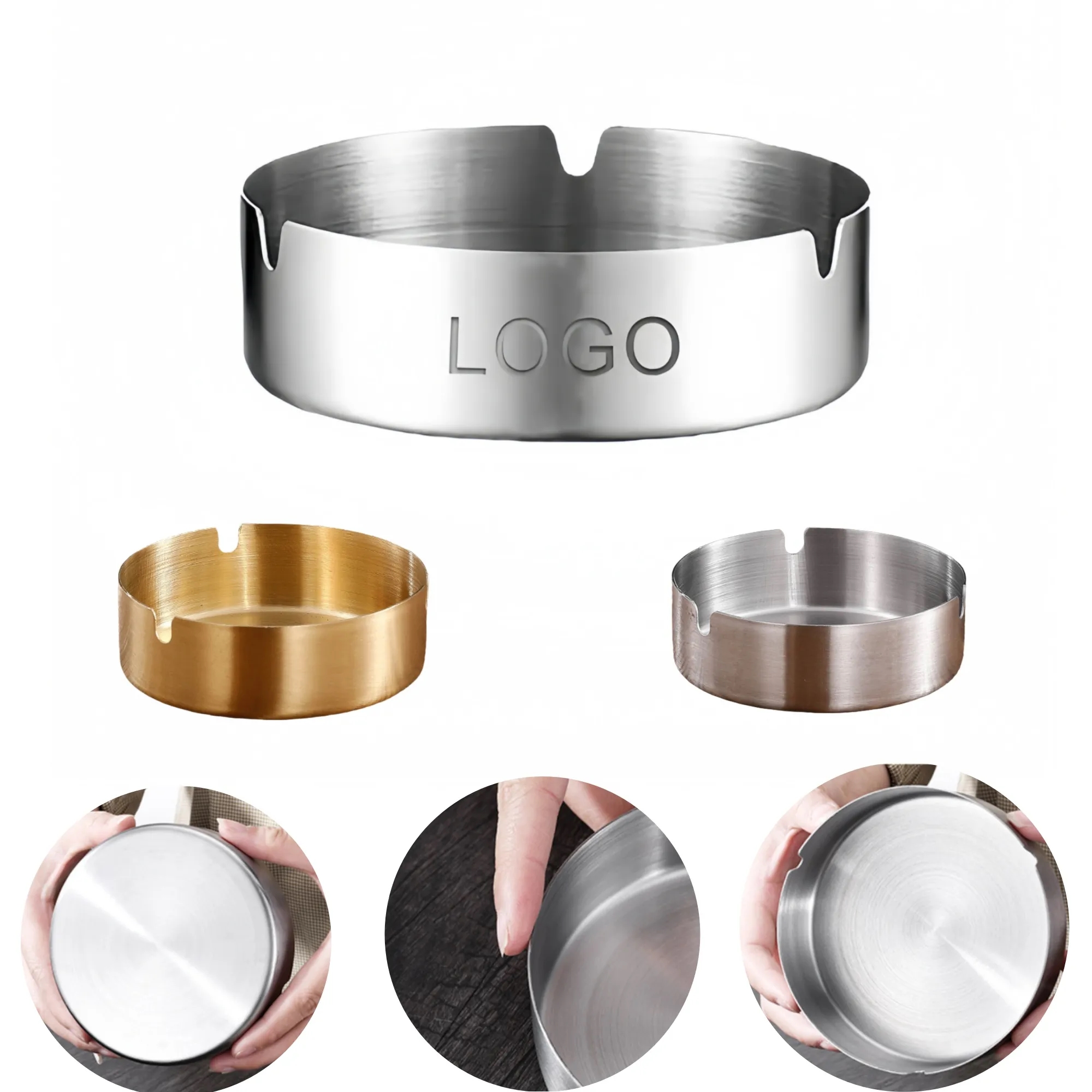 Stainless steel commercial minimalist advertising  ashtray