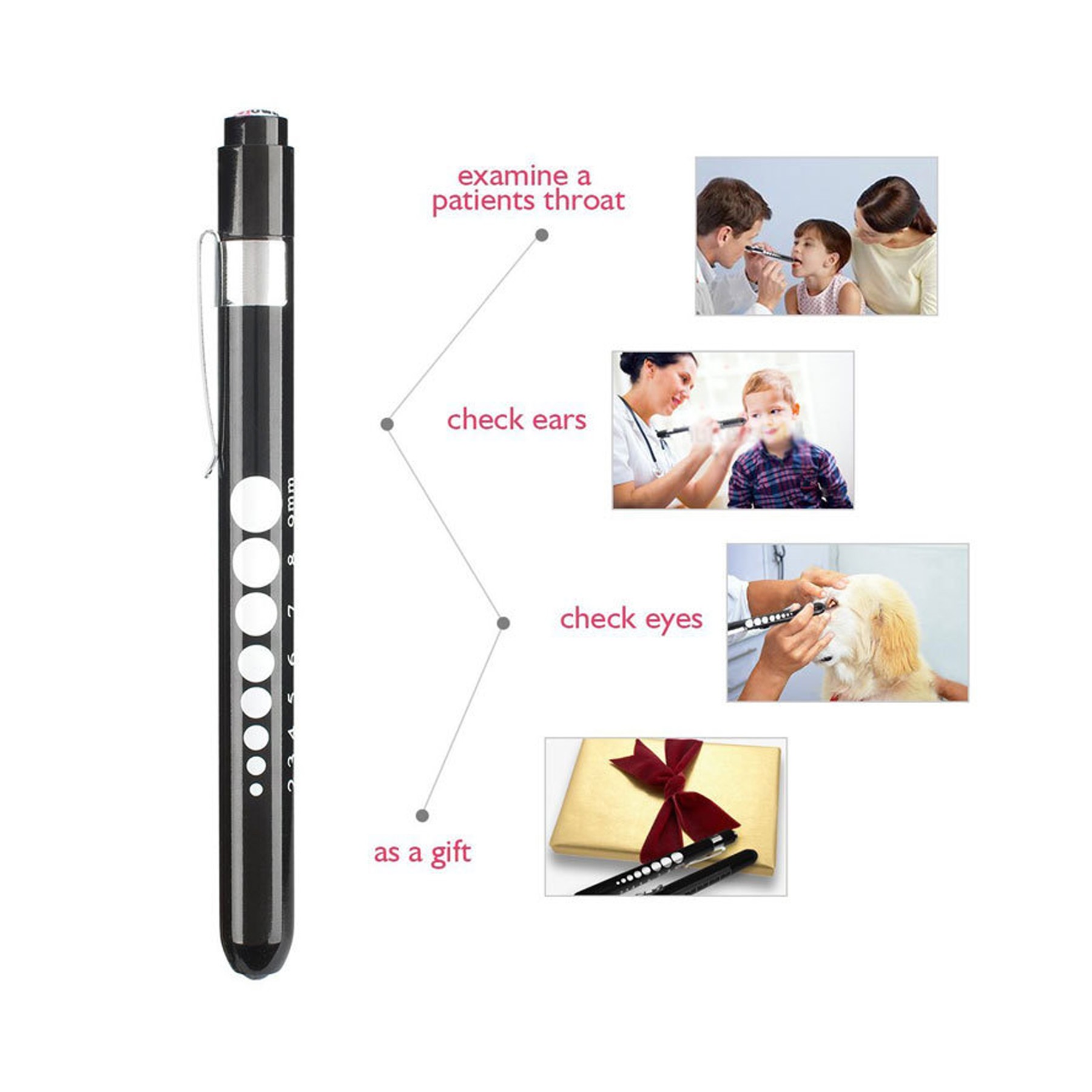 LED Medical Nurse Pen Light With Pupil Gauge 3