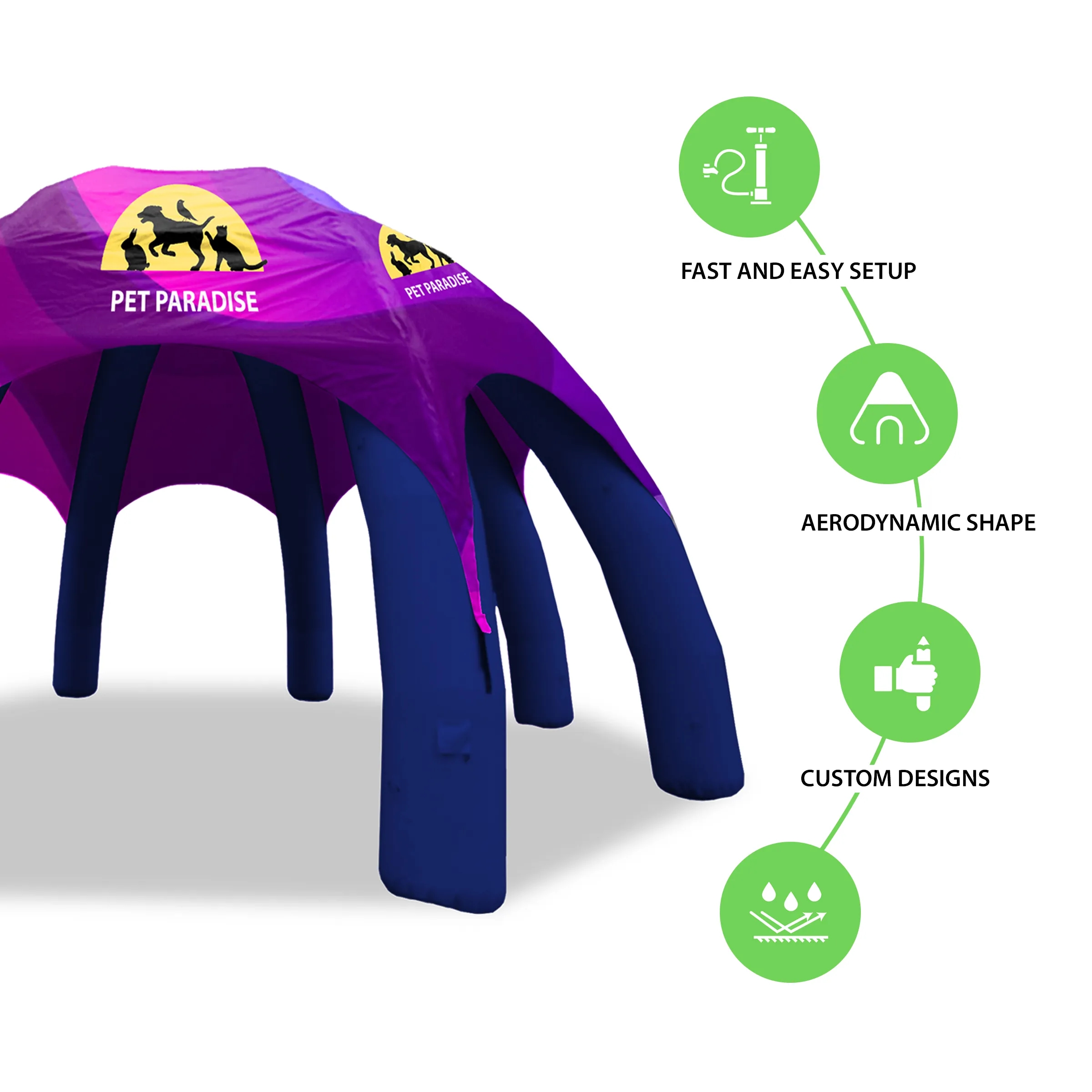 30' Custom Inflatable Spider Tent with 8 legs with Canopy 4