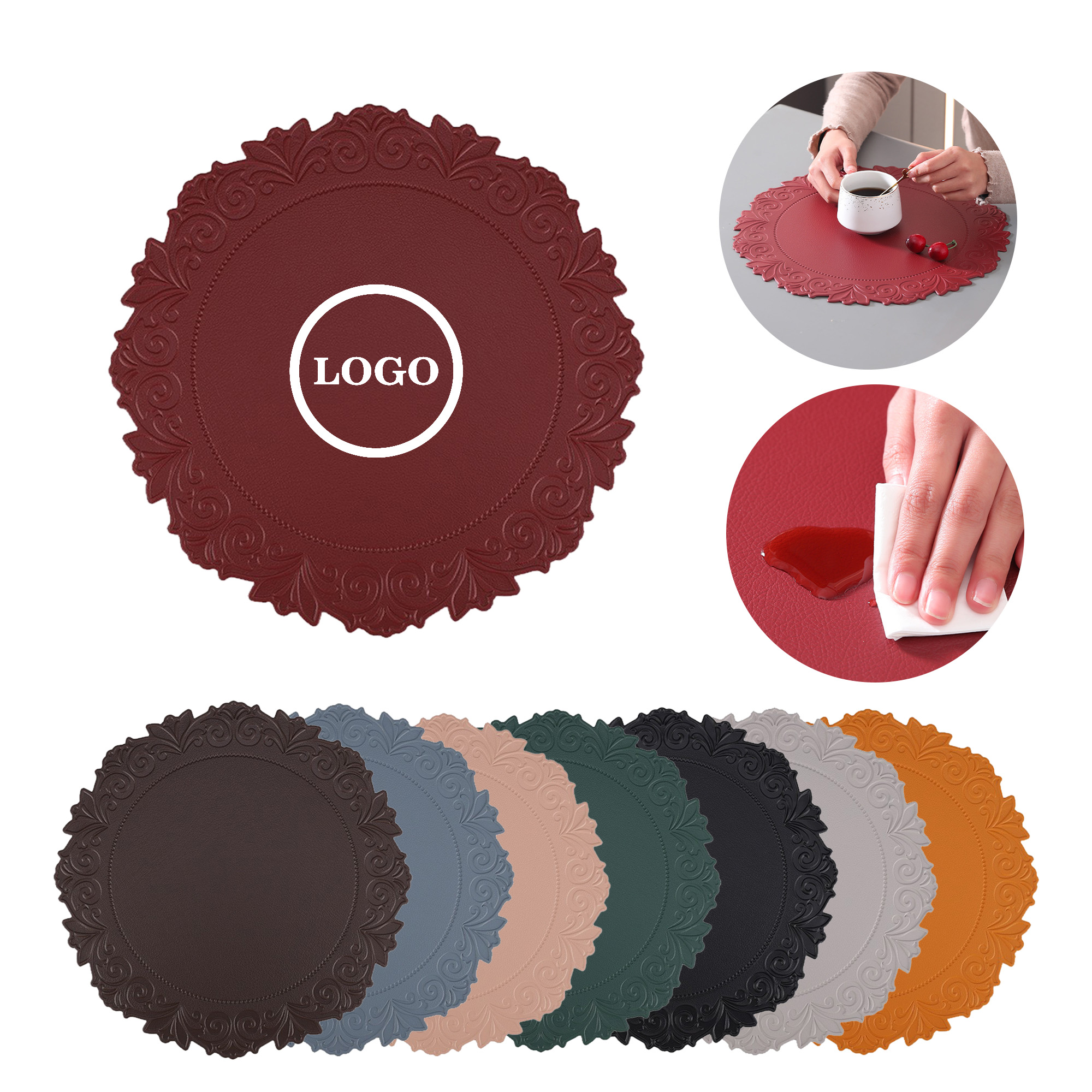 Heat Resistant Non-Slip Leather Placemat 2