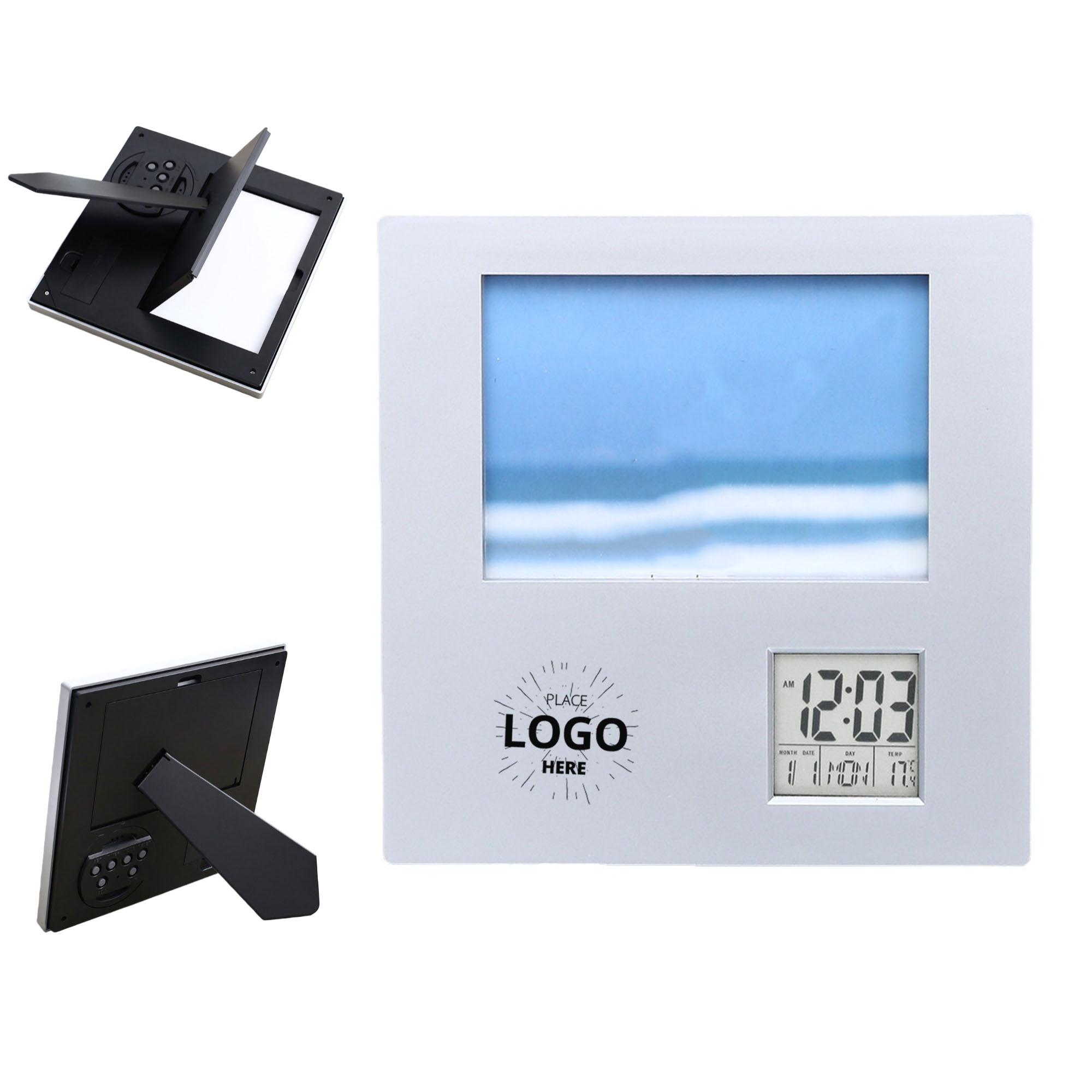 Dual Position Photo Frame and Clock 2