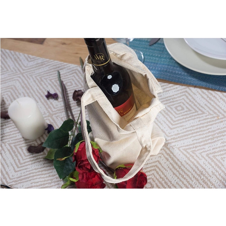 Canvas Wine Bag (1 bottle), custom tote bag with logo imprint 3