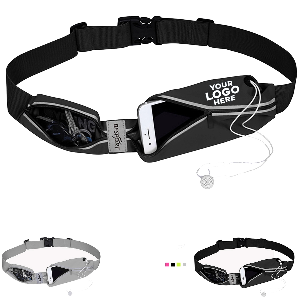 Outdoor fitness sports double mouth waist bag 5