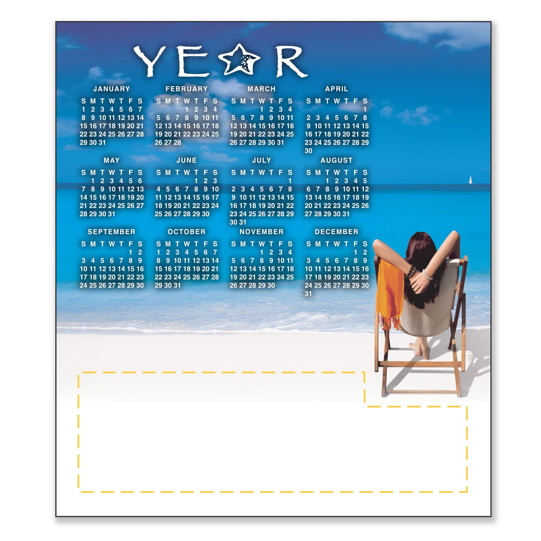 3.5" x 4" Small Magnetic Calendar 30 Mil 16