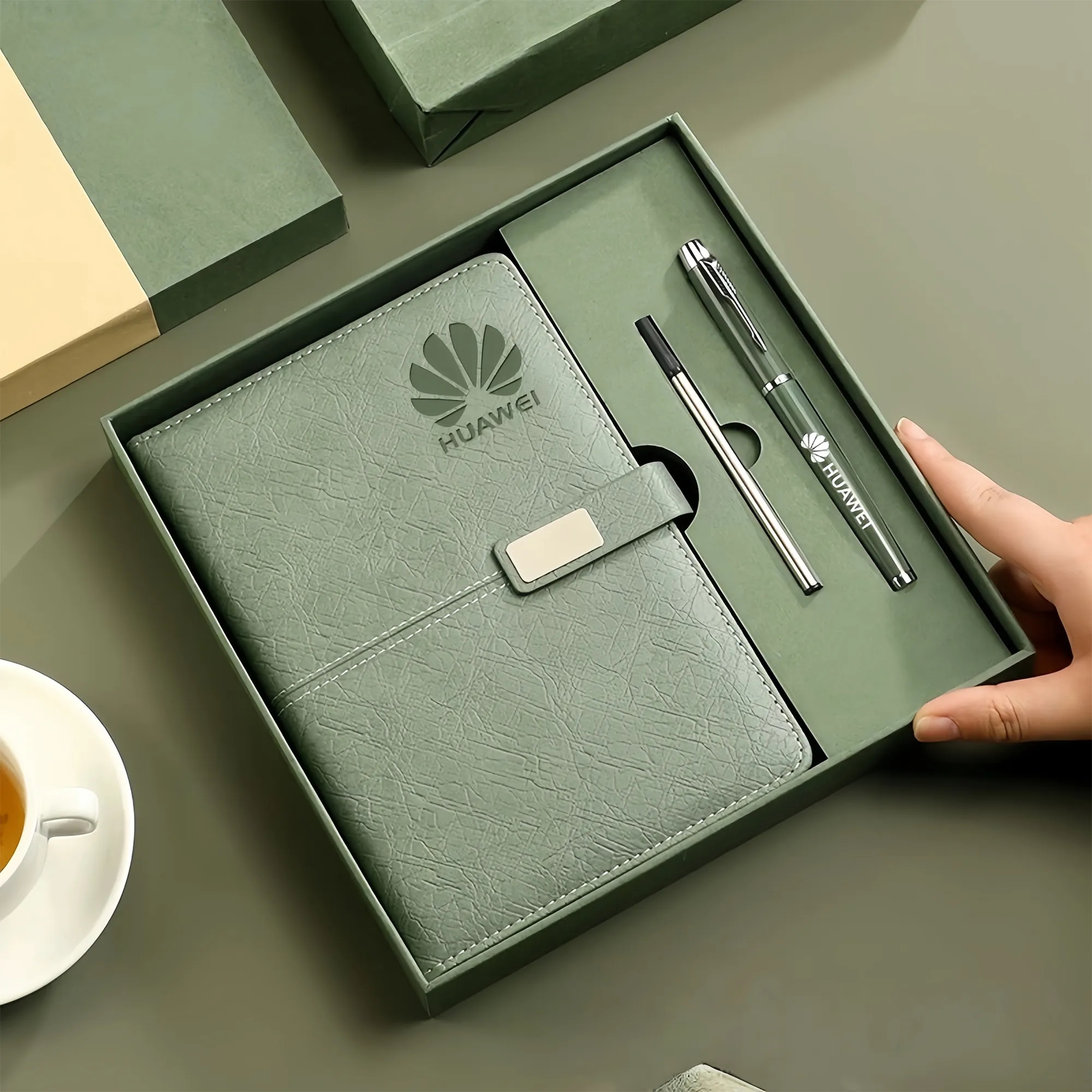 Executive Leather Notebook Gift Set With Pen 2