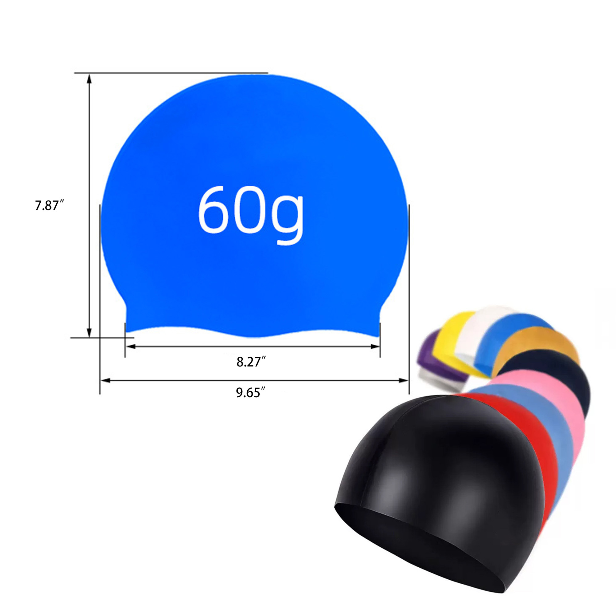 Silicone Earprotective Swimming Cap For Long Hair 1