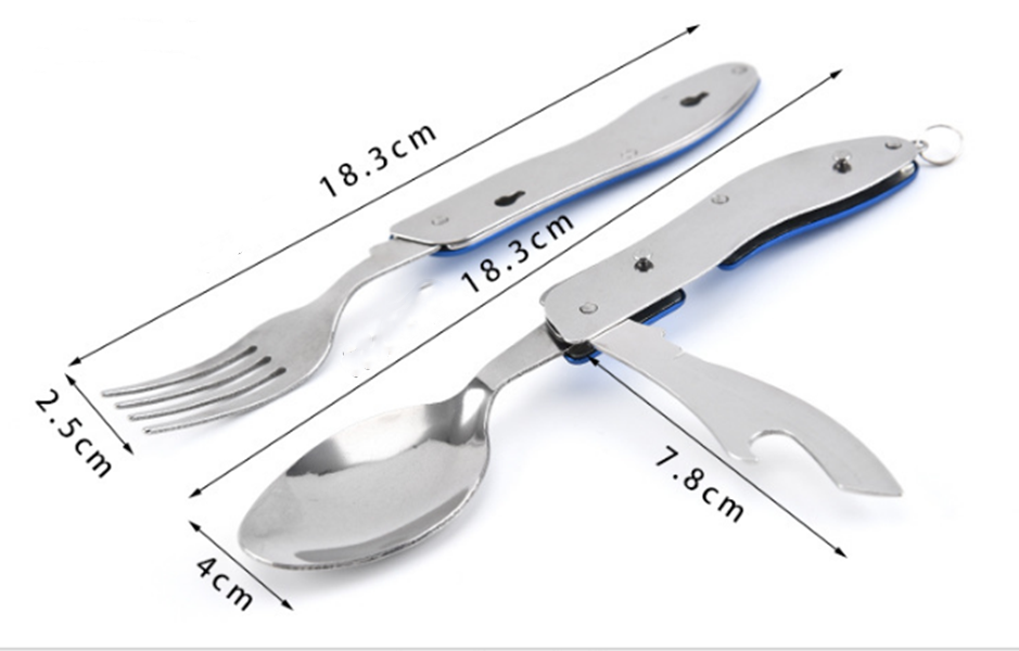 4 in 1 Stainless Steel Camping Utensils Cutlery Set 3