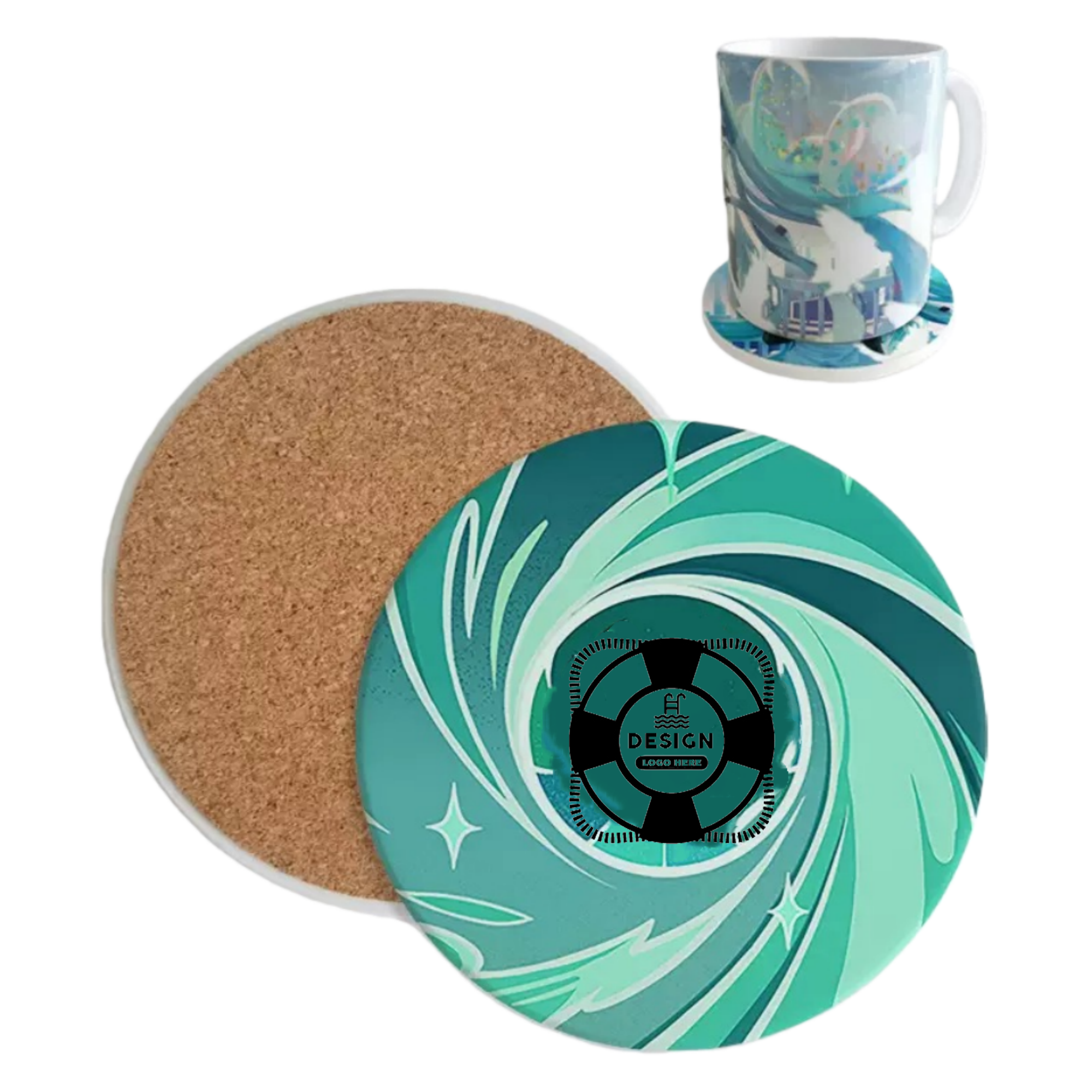 Full Color Round Ceramic Coaster MOQ 50 PCS 2