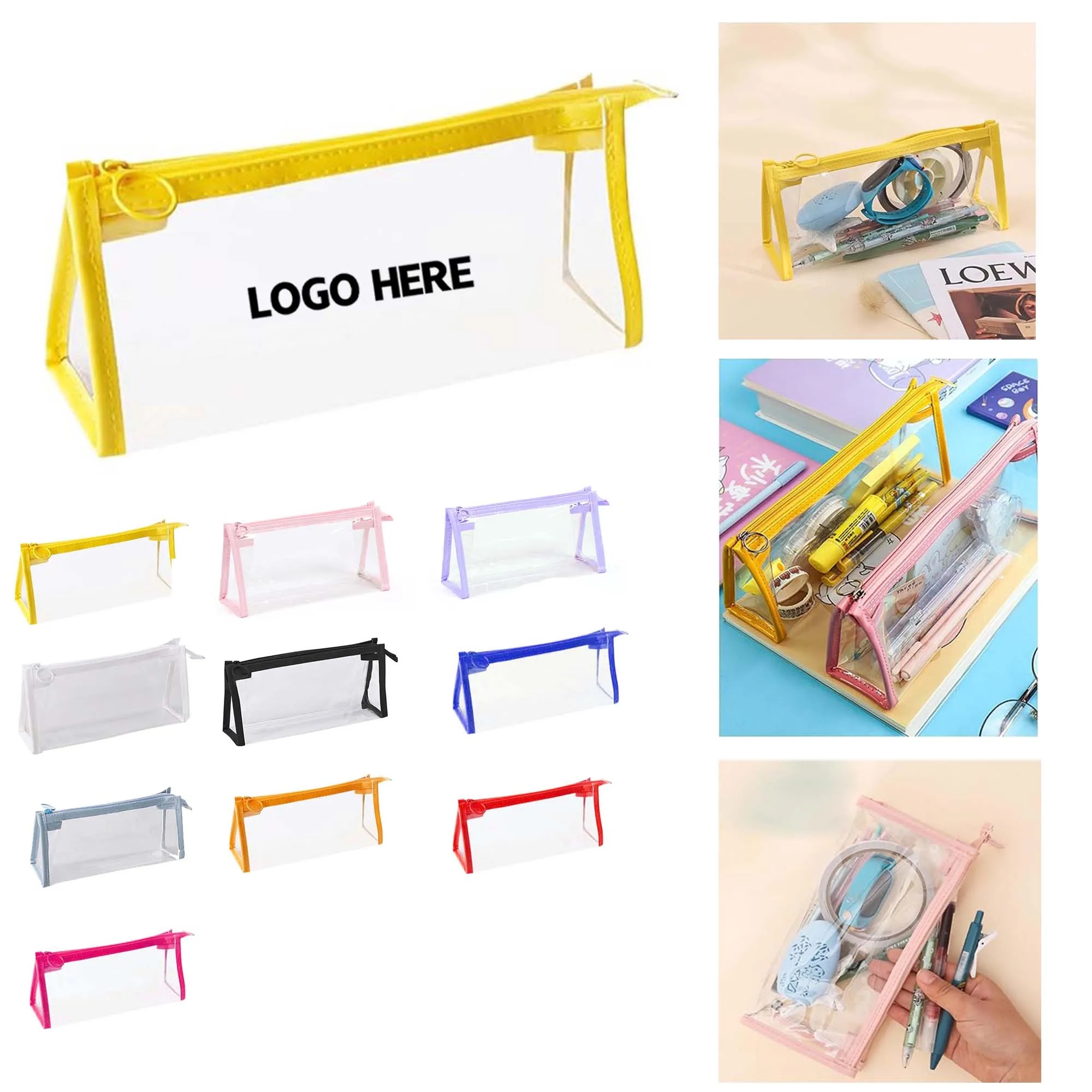 Transparent PVC Triangle Pencil Case 7