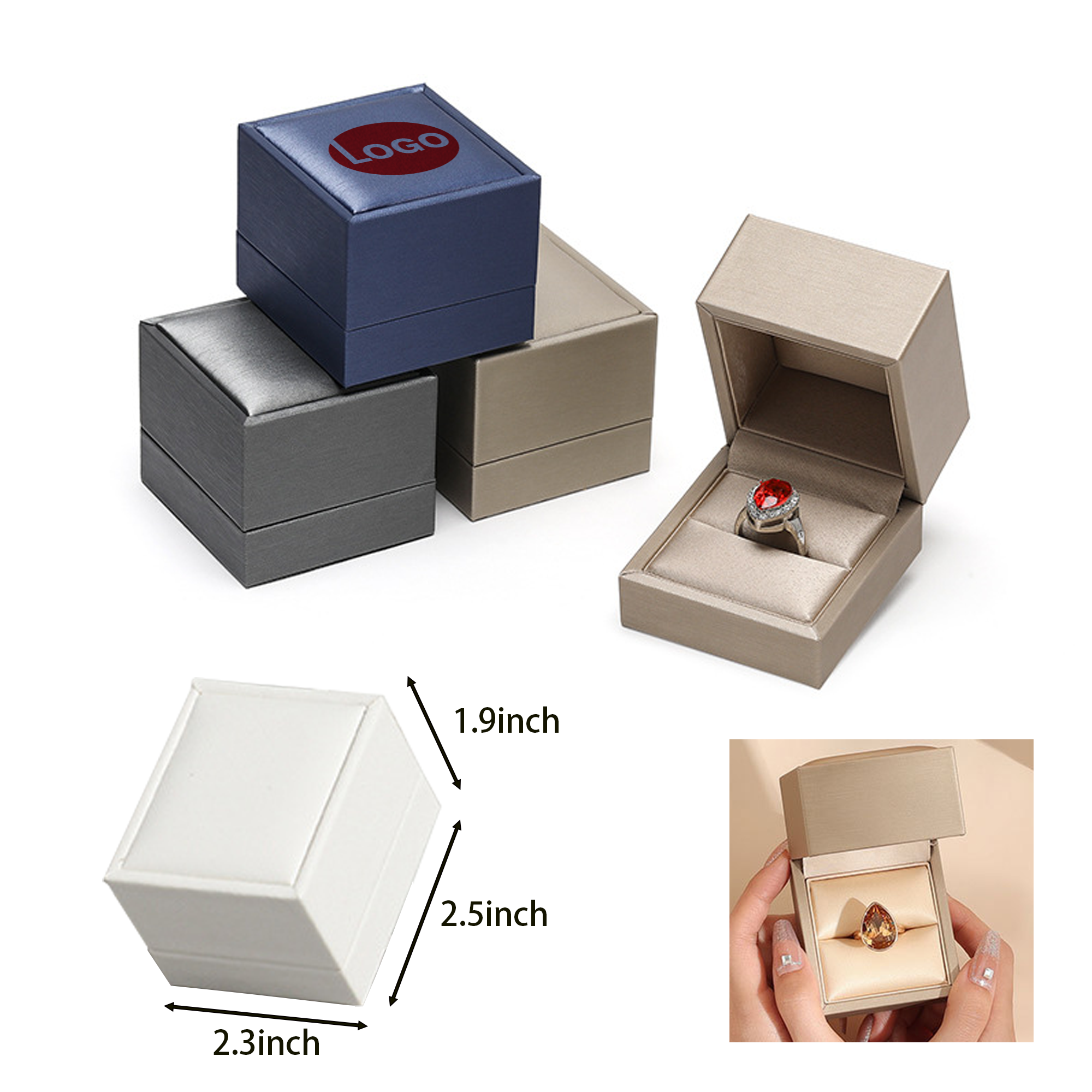 PU Leather Ring Case 50MOQ 2