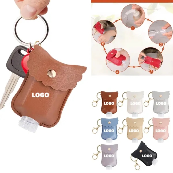 Plastic Bottle with Leather Keychain Holder 4