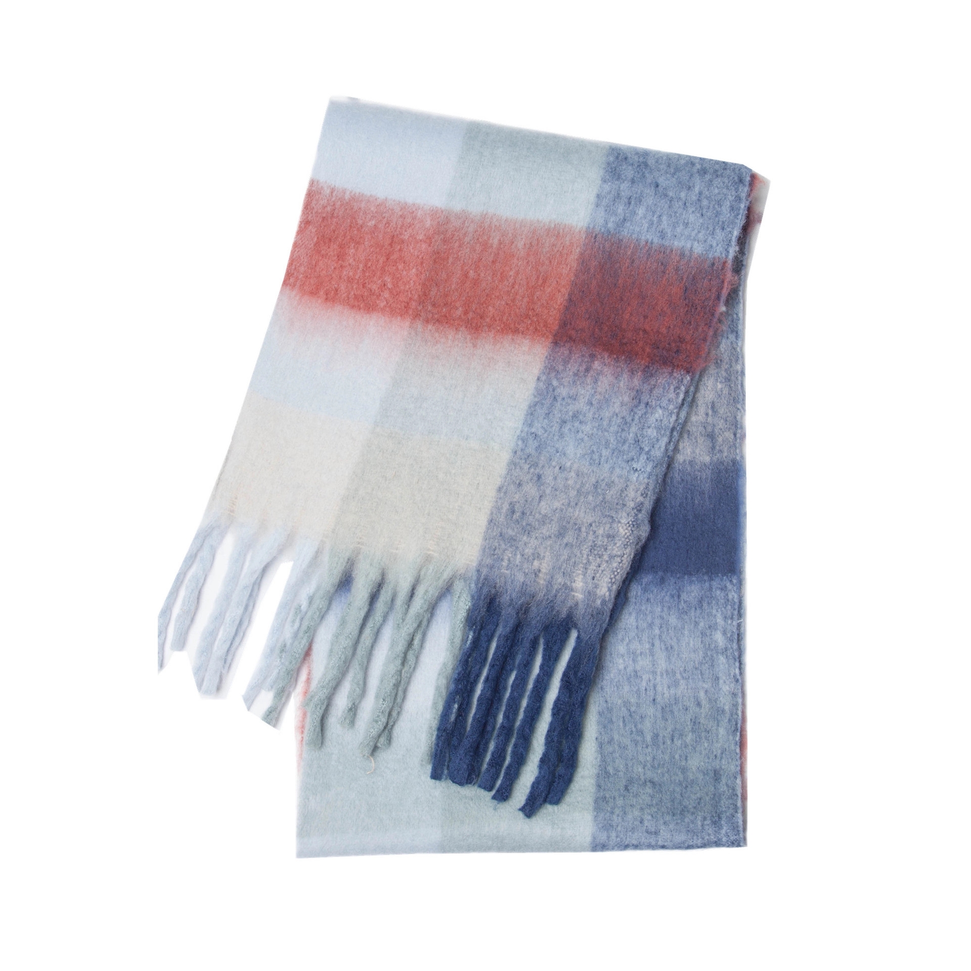 Fringed Plaid Shawl 10