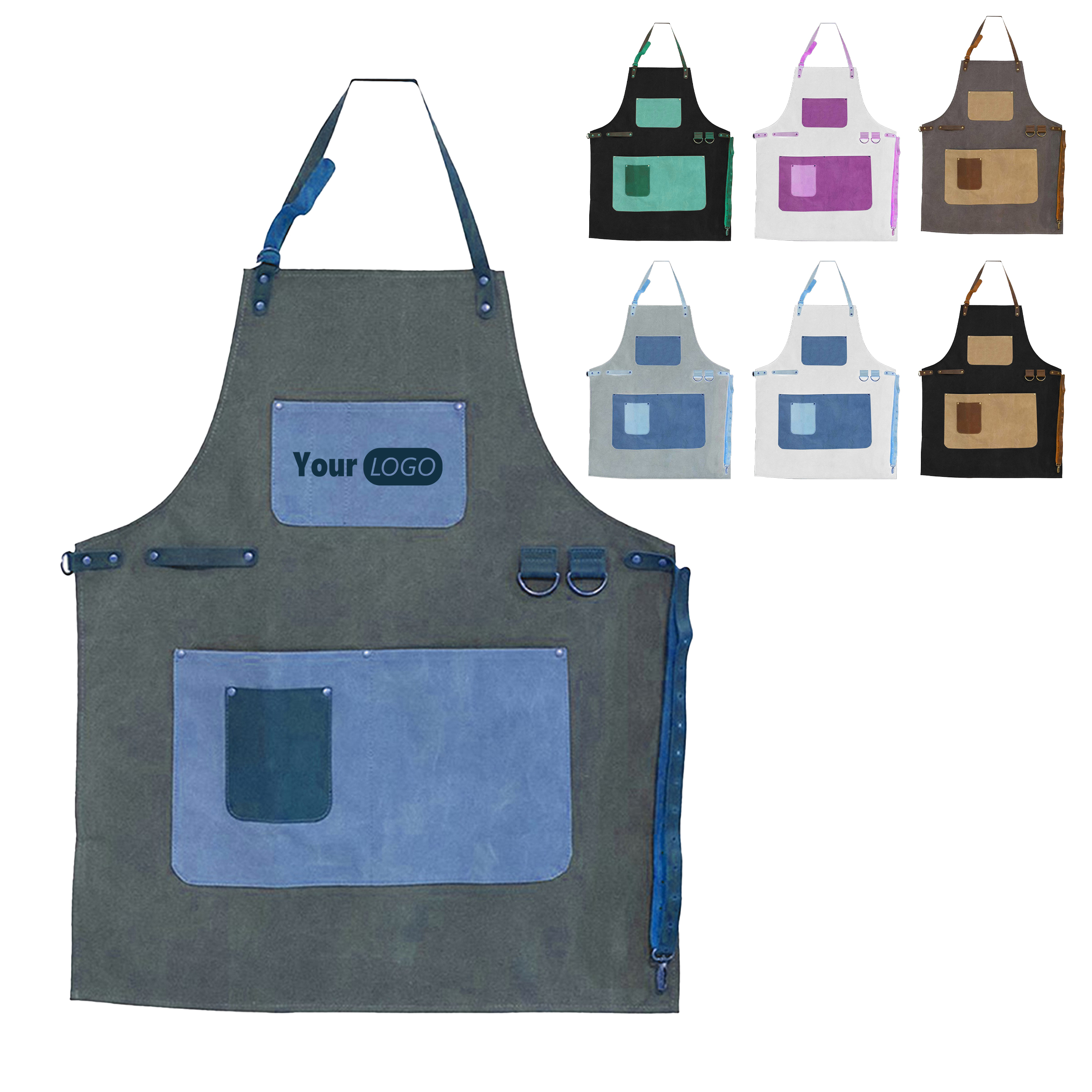 Oxford Premium Canvas Work Apron With Multi-Purpose Pockets 2