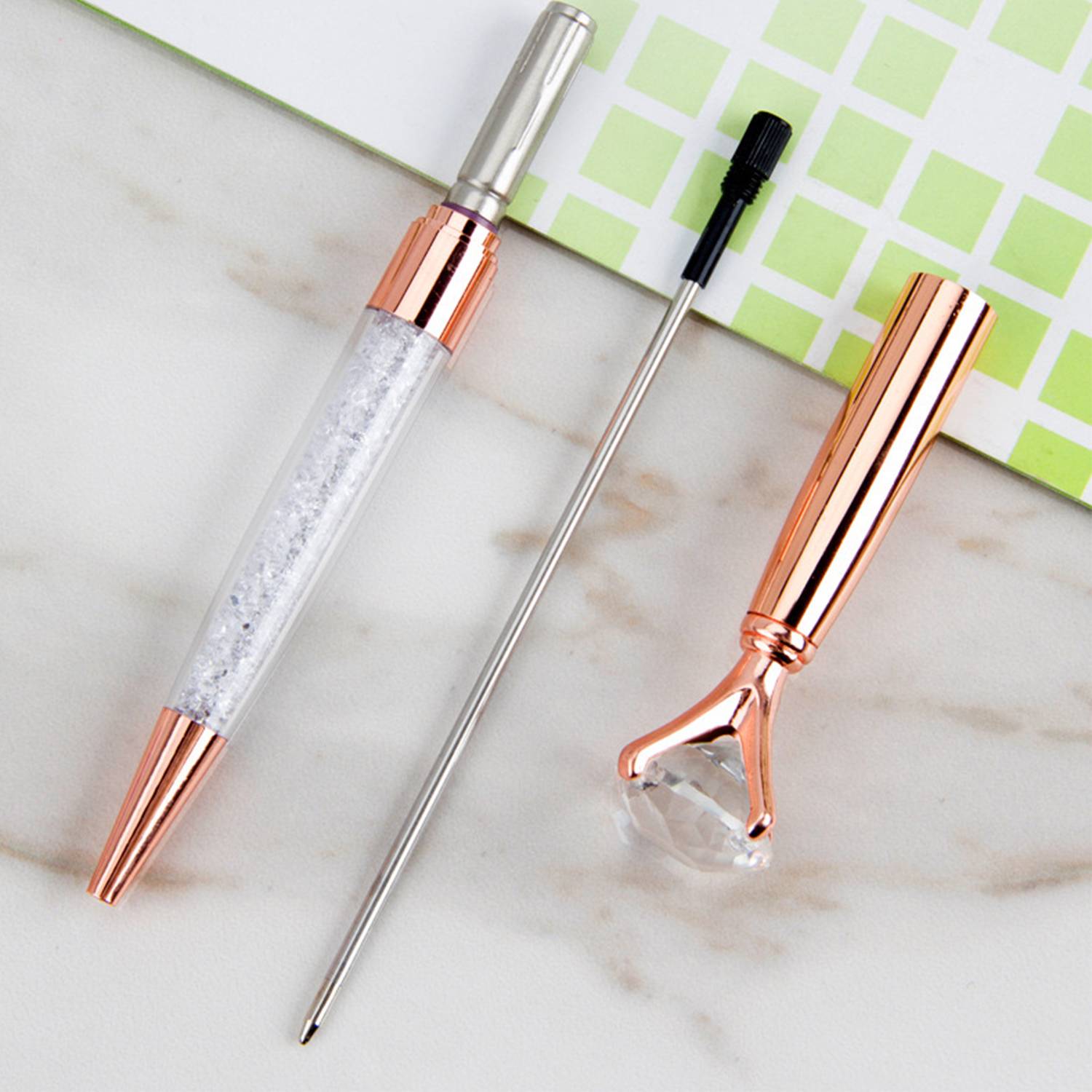 Crystal Diamond Metal Ballpoint Pen With Black Ink 4