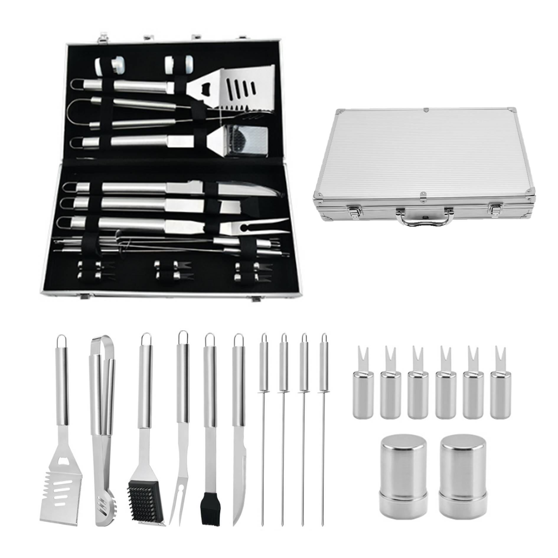 18pc BBQ Tools Set With Aluminum Box 2