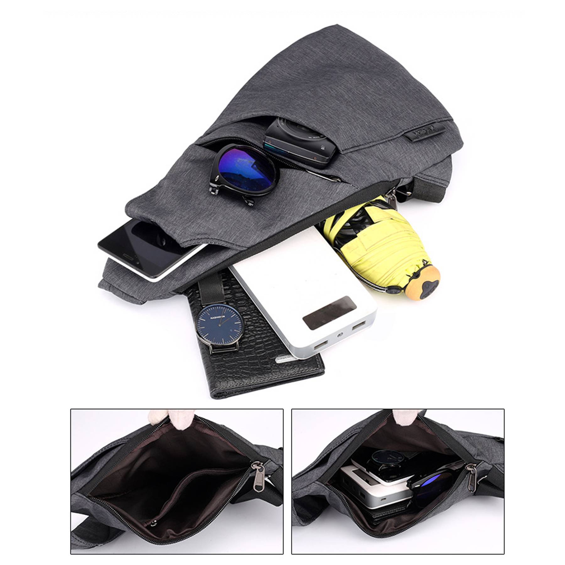 Canvas Crossbody Personal Pocket Bag 8