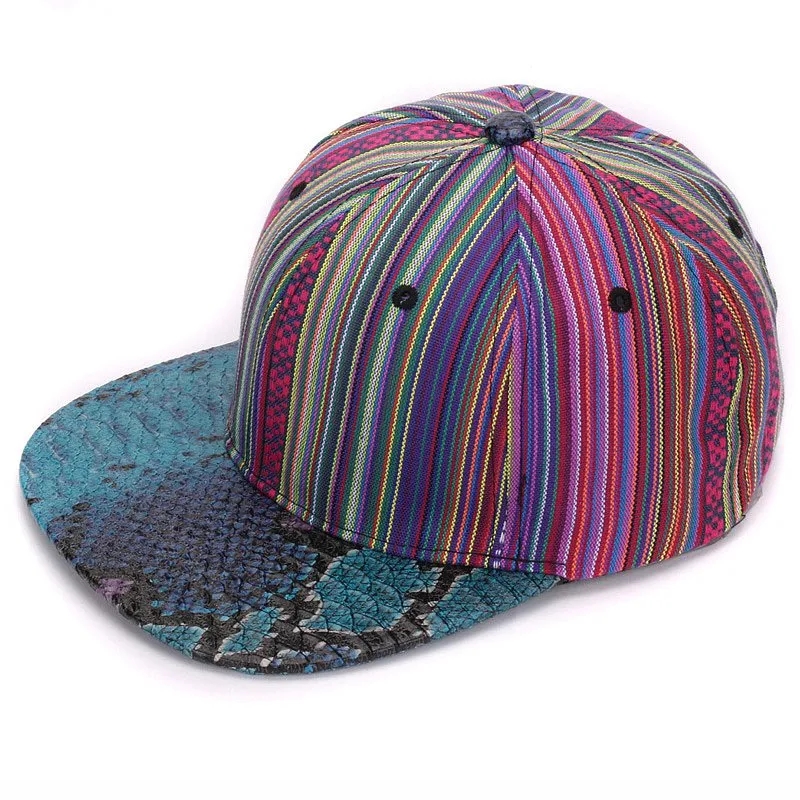 Snakeskin Brim Snapback Hat 3