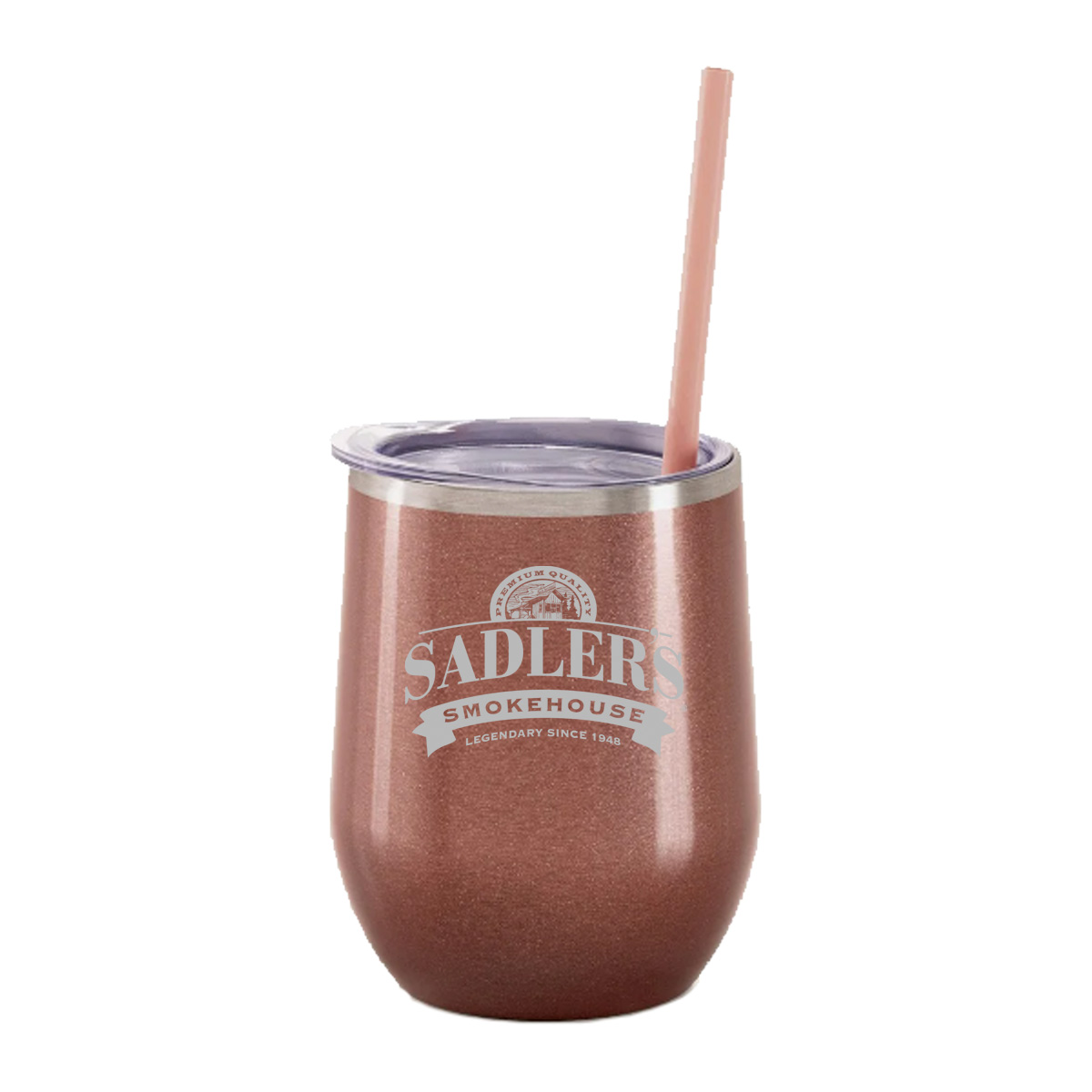 12 Oz. Maars Glitter Rosegold Bev Steel Stainless Steel Wine Tumbler