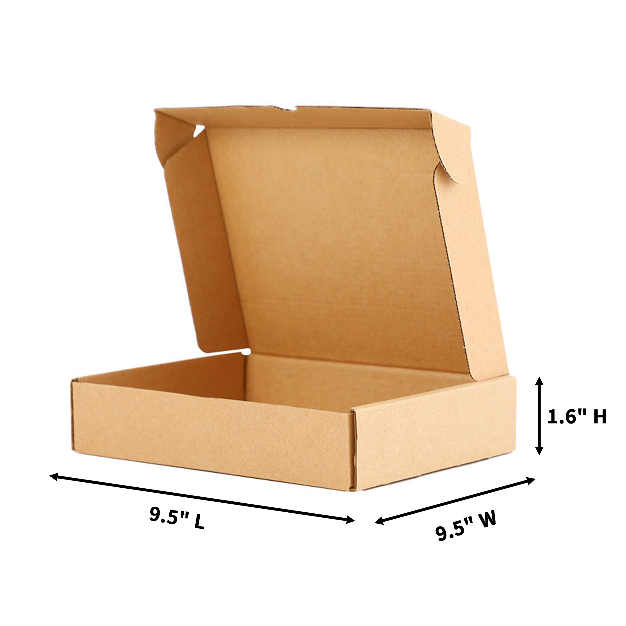 Corrugated Pizza Box Nine Inch Size Available Six To Eighteen Inch 9.5" x 9.5" x 1.6" 4