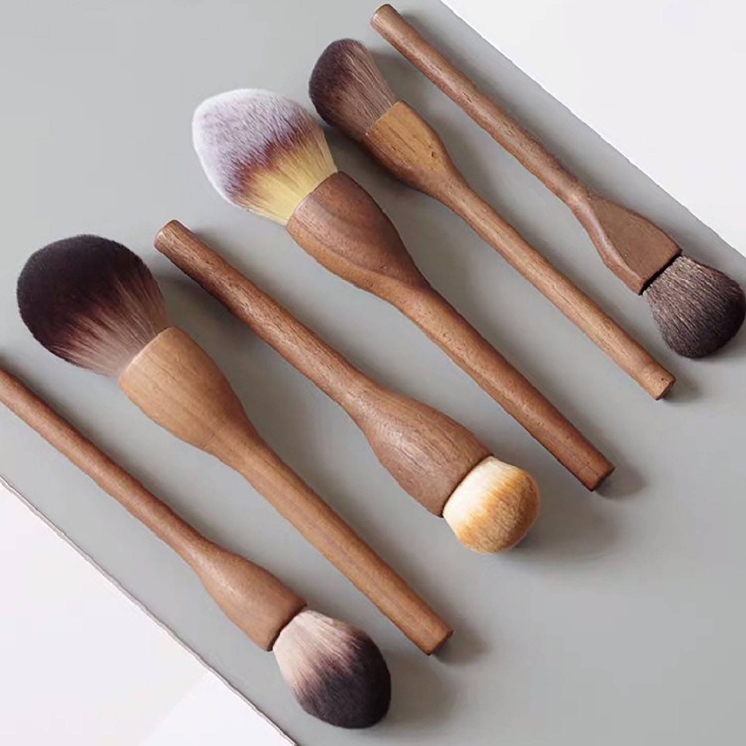 Wood Makeup Brush Set 3