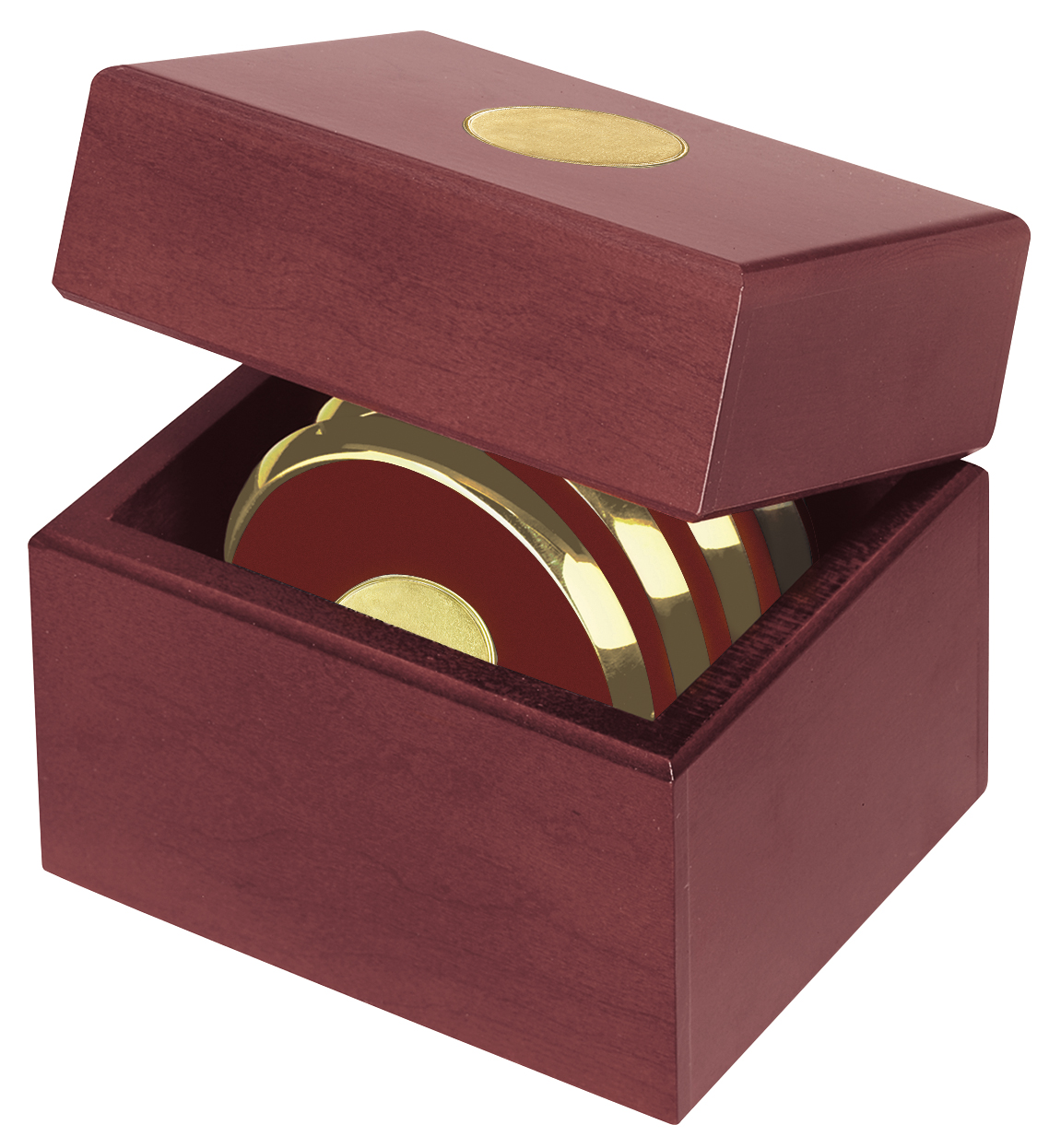 JAFFA® Four Coasters with Solid Cherry Chest 10