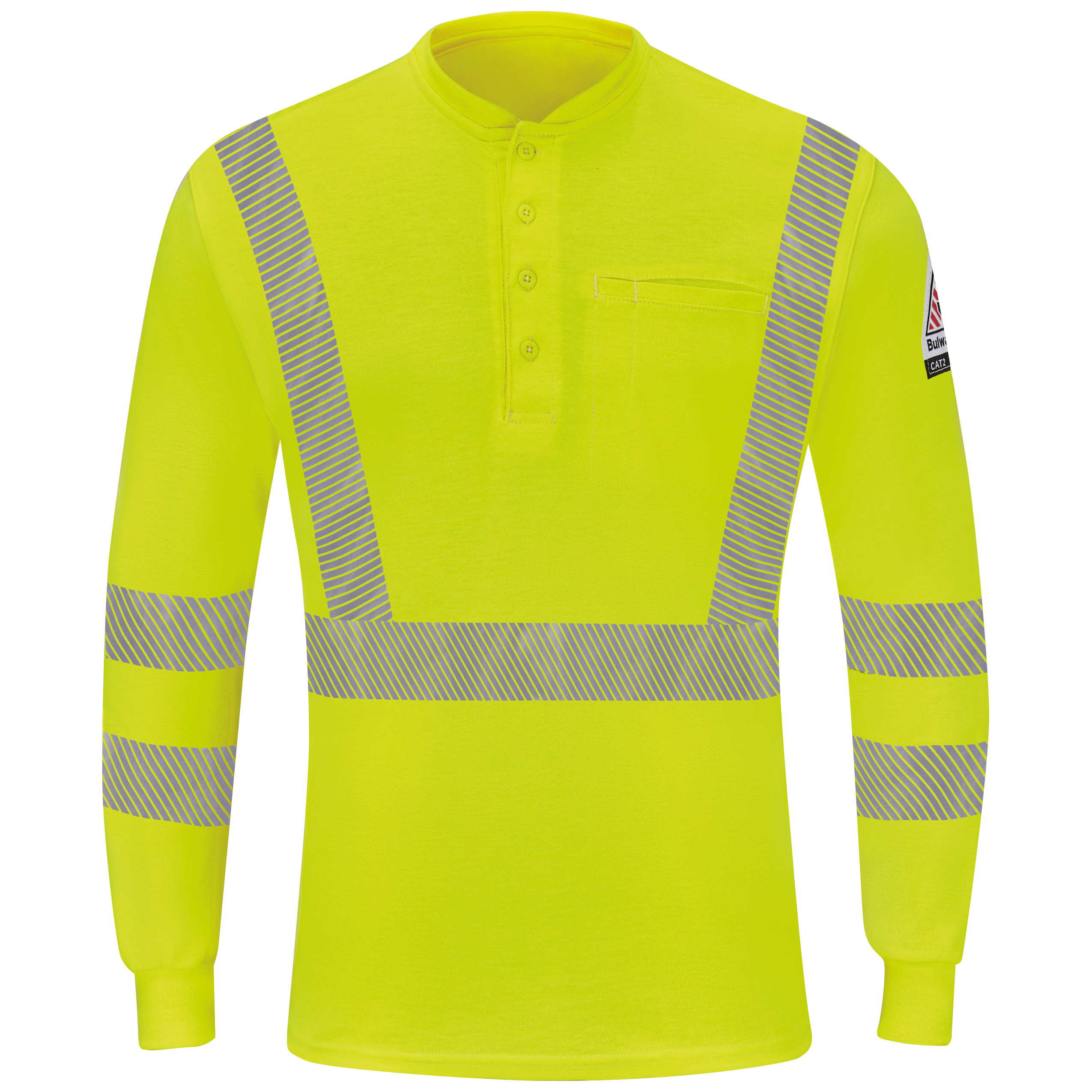 Bulwark® Men's Hi-Visibility Lightweight Long Sleeve Henley 2