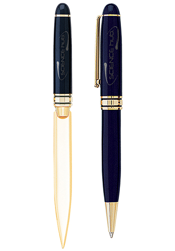 Danish-I Brass Letter Opener with GS Double Pen Set 17