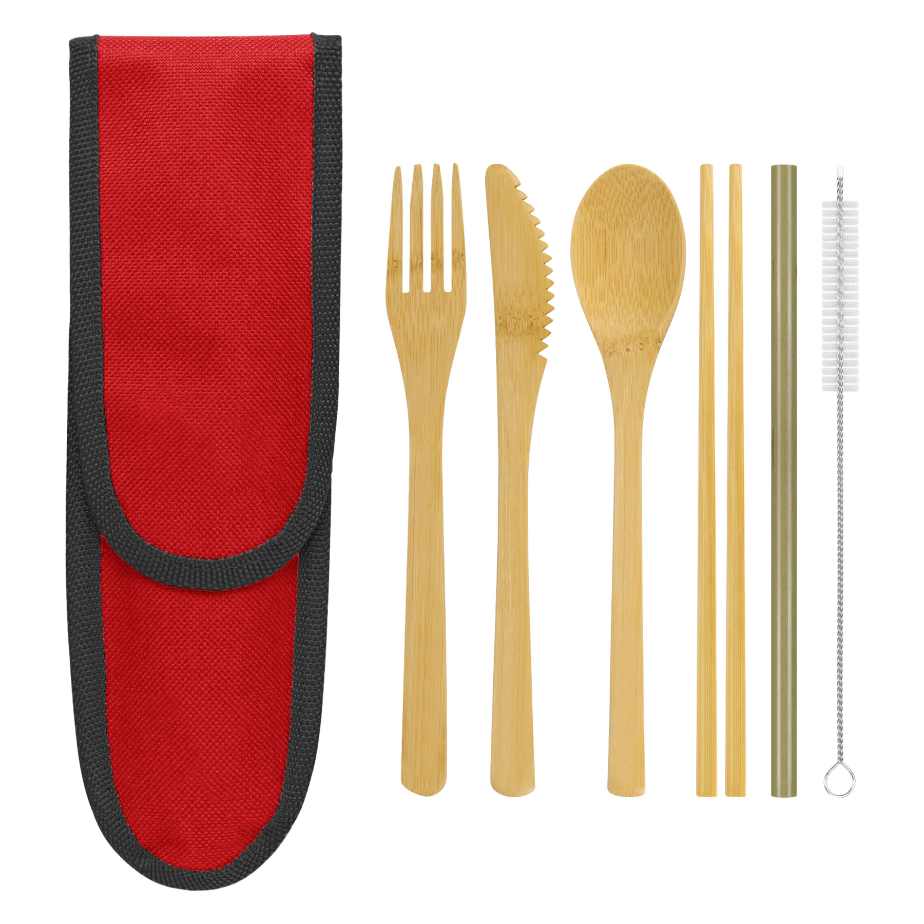 6-In-1 Bamboo Cutlery Set With Packing Pouch 16