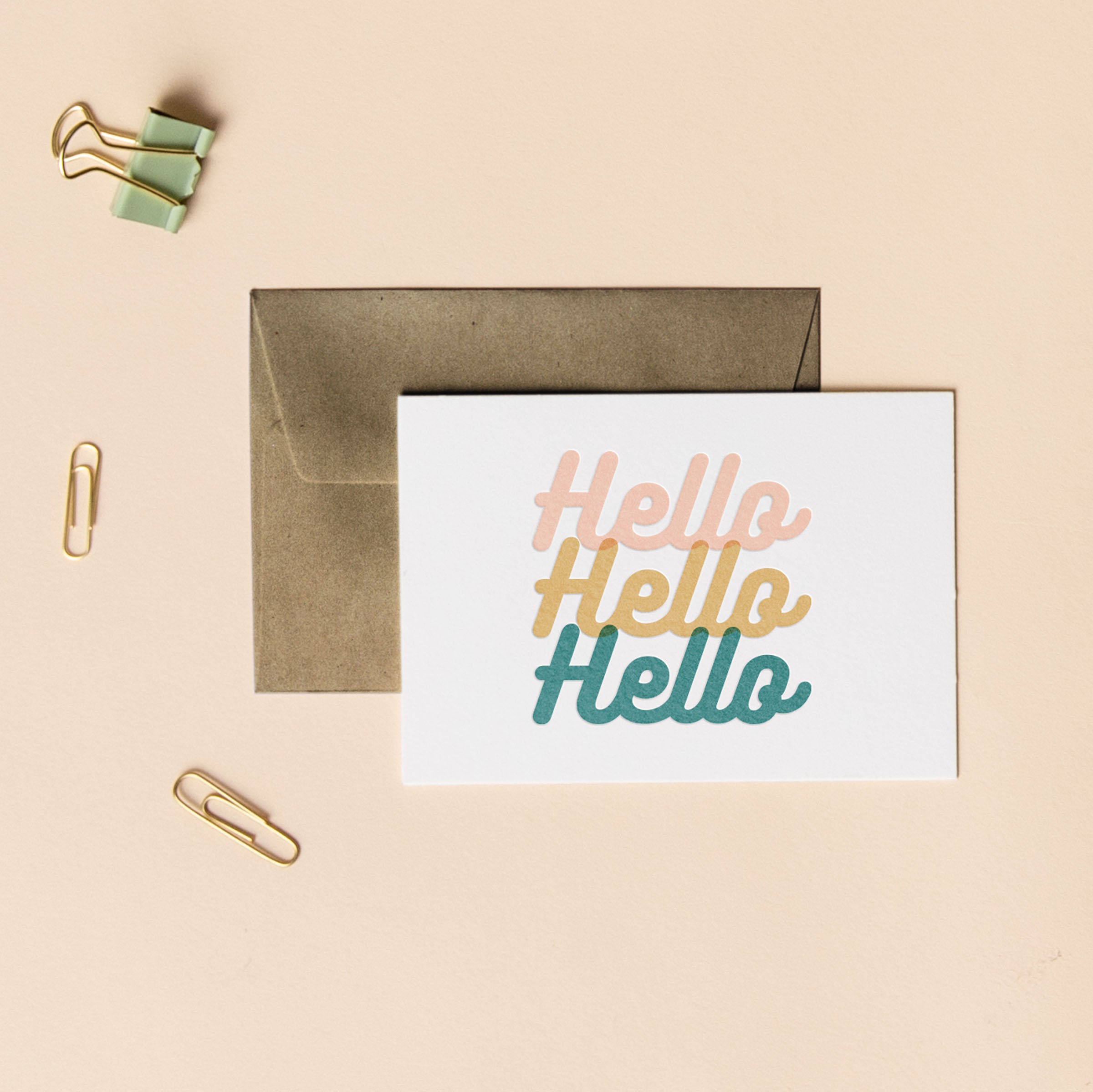 FLAT LETTERPRESS CARD - 3.5 X 5