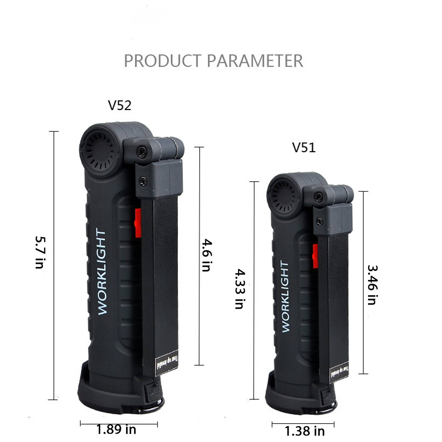 Rechargeable 360° Foldable LED Work Light – Magnetic Base 3