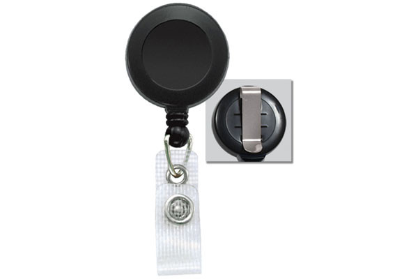 Round Plastic Clip-On Fast Ship Badge Reel (Black) 1