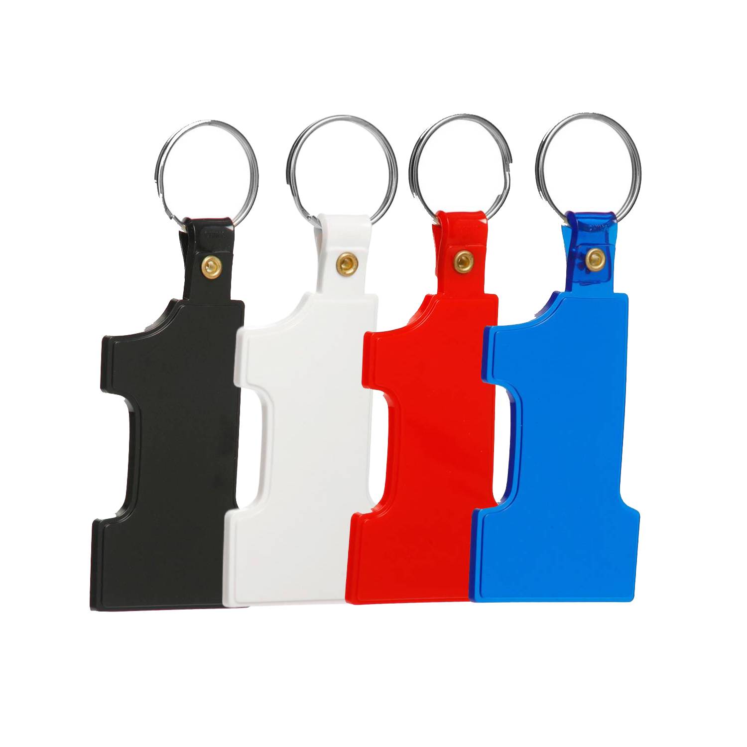 Number 1 Shaped Soft Plastic Keychain 2