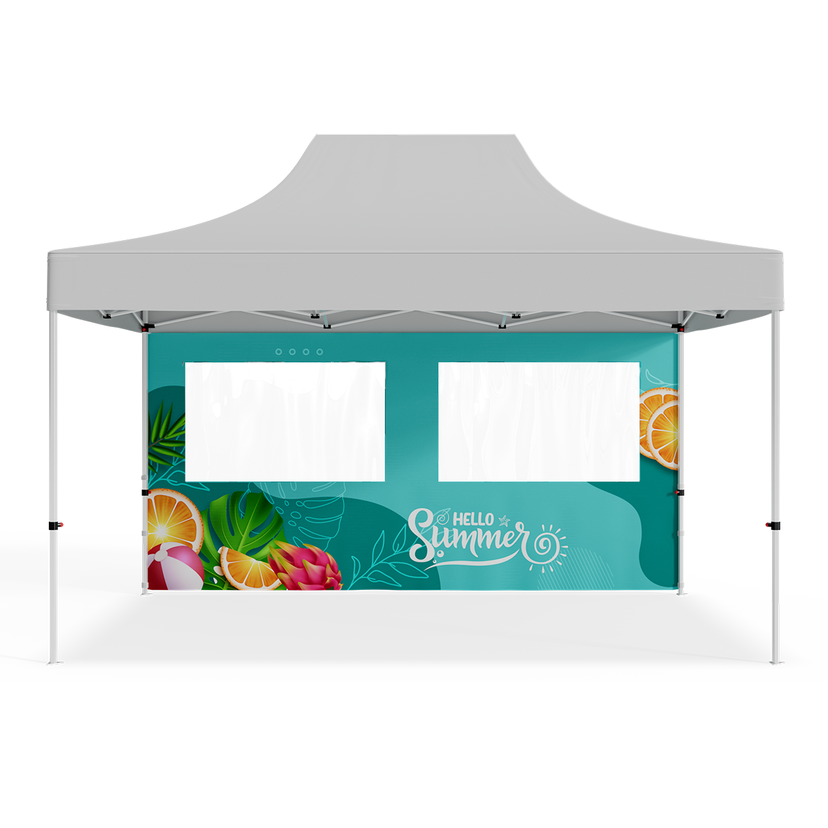 15ft Full Rear Tent Wall Only w/Double Window - 2 Side Imprint 1
