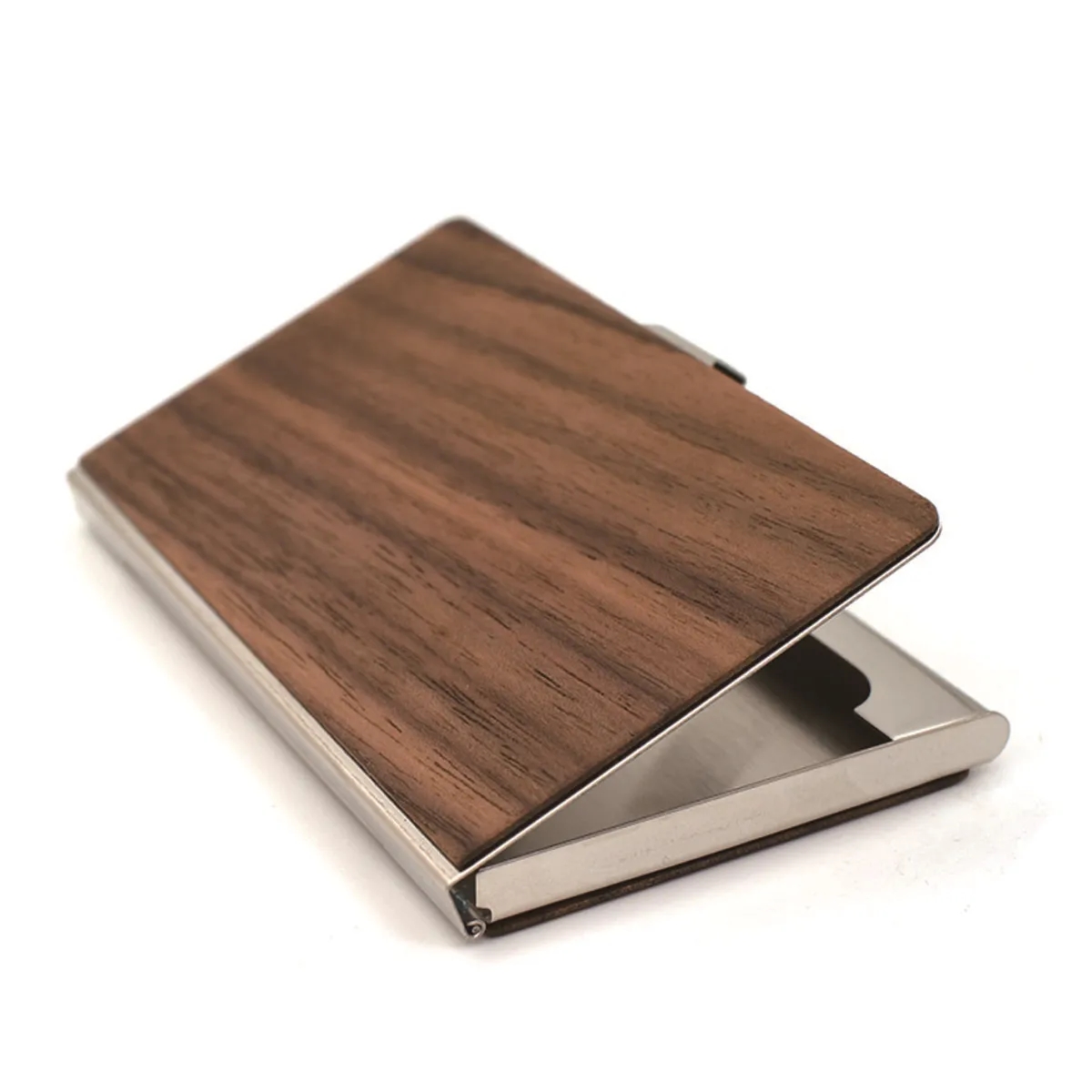 Walnut Wood Business Holder Slim Name Card Case Wallet 5
