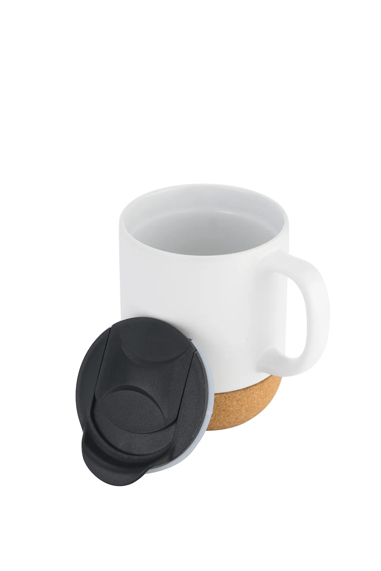 12oz Cork Base Ceramic Mug w/ Lid