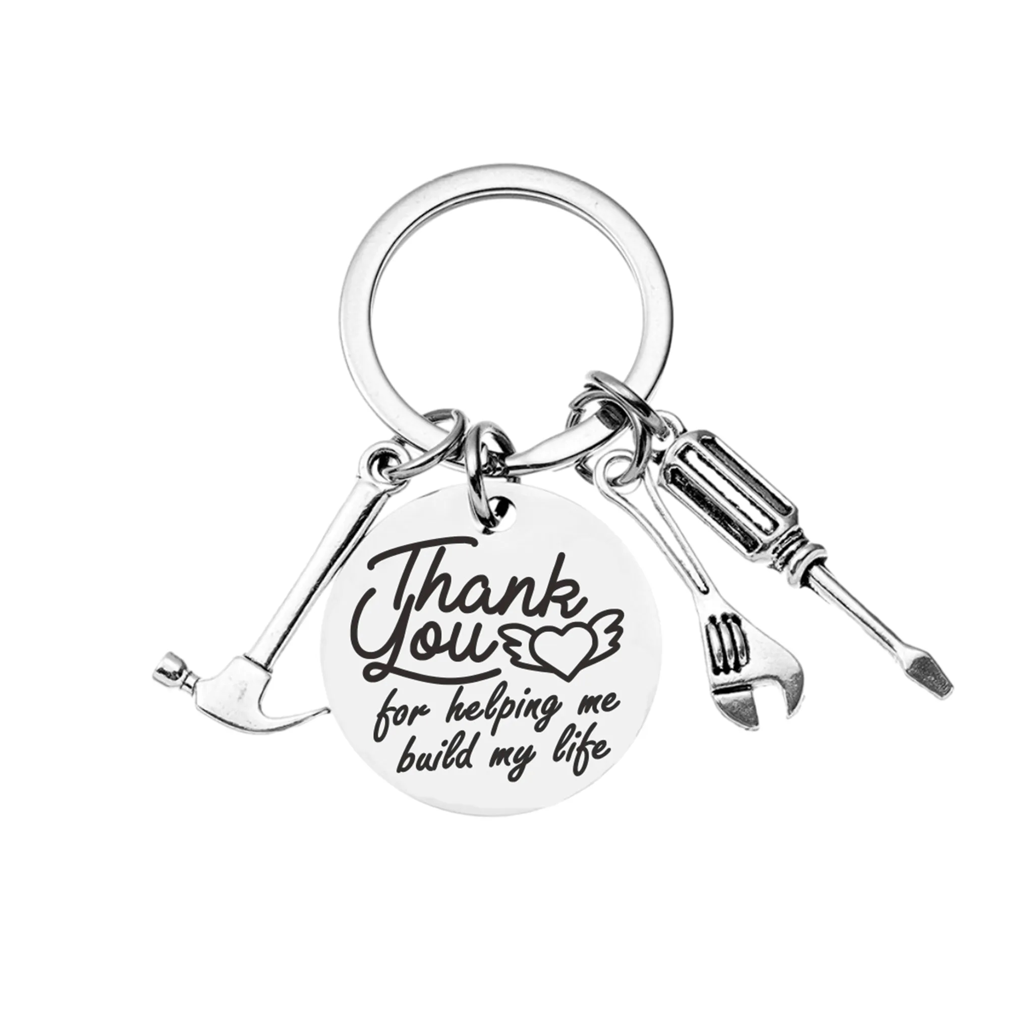 Multifunctional Keyring With Mini Hammer Screwdriver Wrench 8