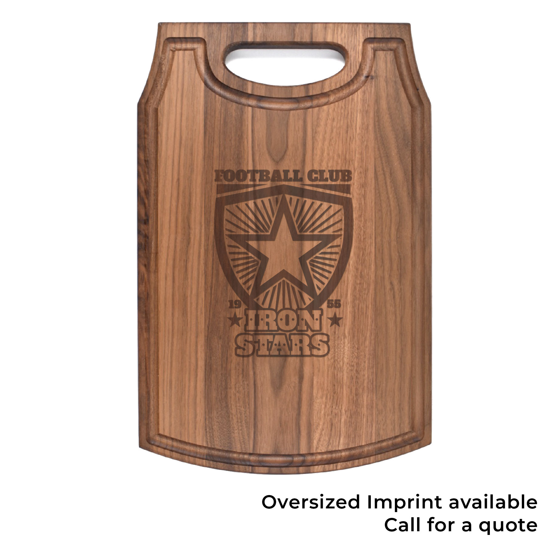 10 1/2" x 16" x 3/4" Walnut Cutting Board with Handle & Juice Groove 3