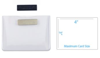 4.33" W x 3.35" H - Horizontal Clear Vinyl Badge Holder with Magnet (Blank) 1