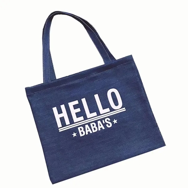 Custom Denim Shopping Tote Bag, custom tote bag with logo imprint 4