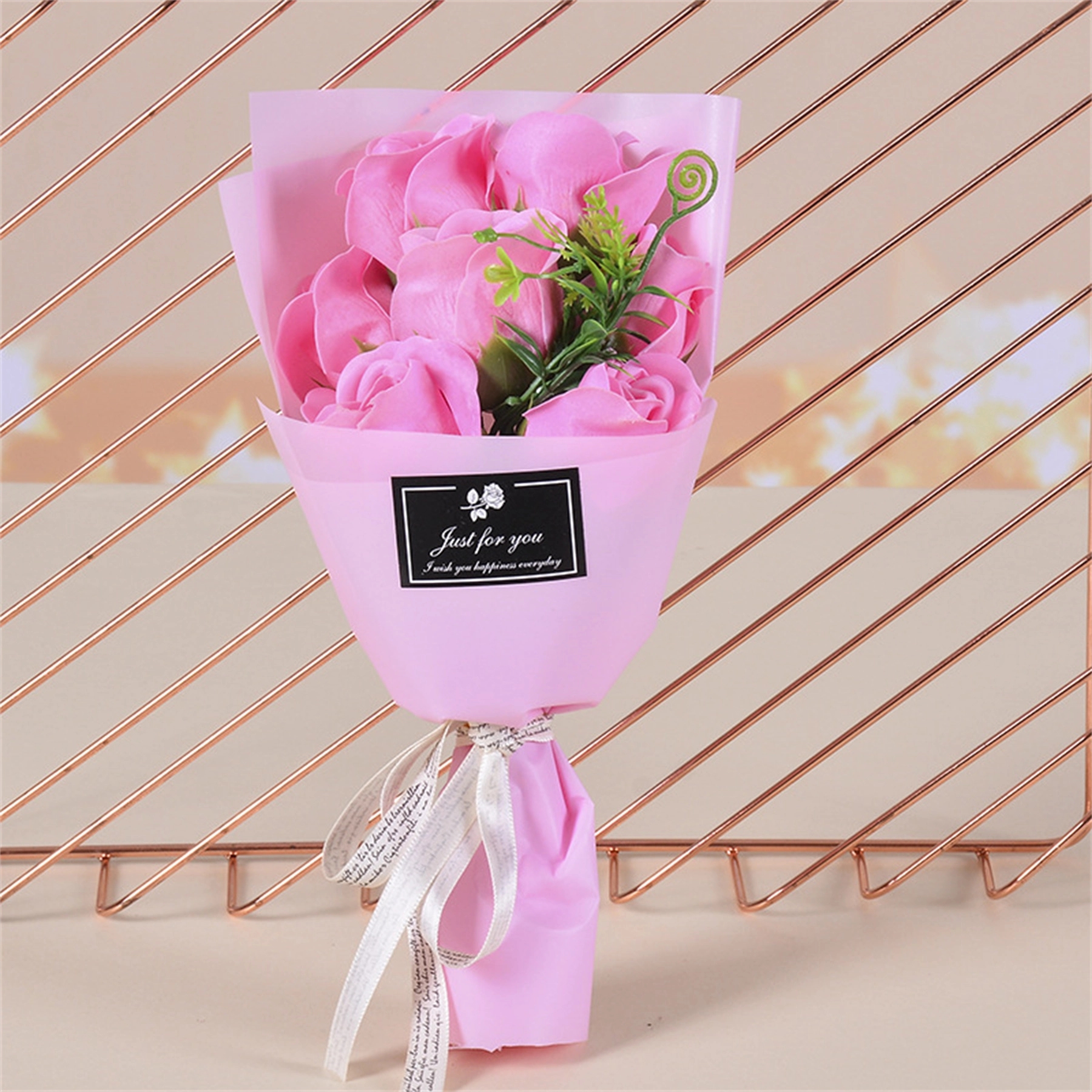 Soap Rose Bouquet With Custom Sticker 7