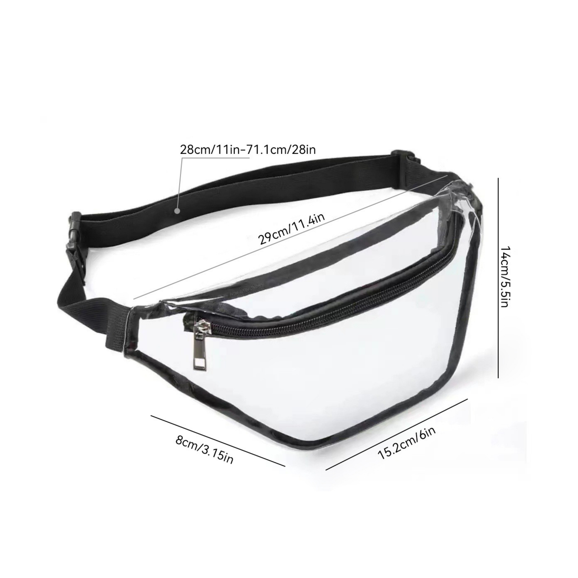 Clear Waterproof Waist Pouch With Adjustable 3