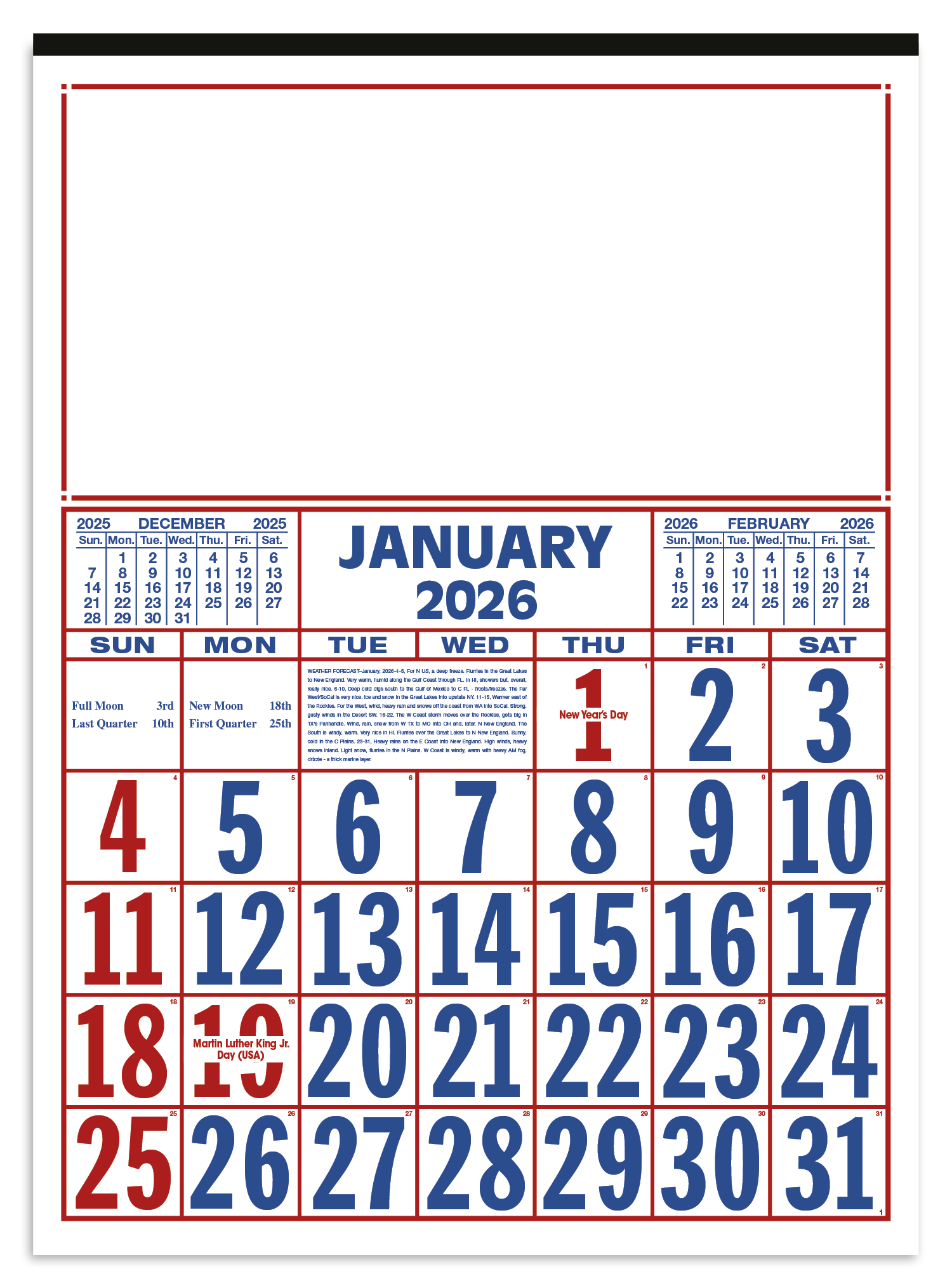 Skinner & Kennedy® Commercial 12-Sheet Calendar 40