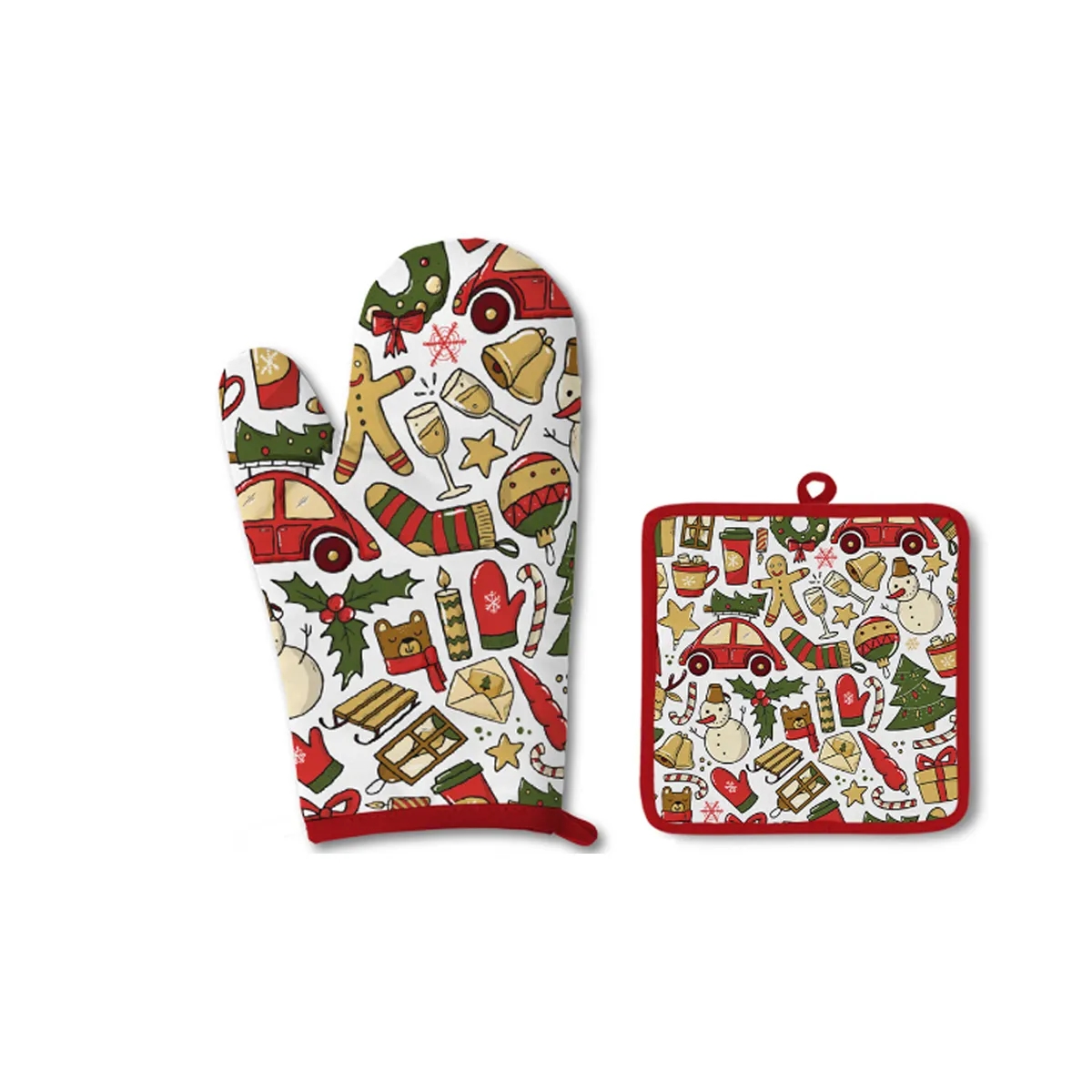 Christmas Heat Resistant Oven Mitts Suitable For Kitchen 7