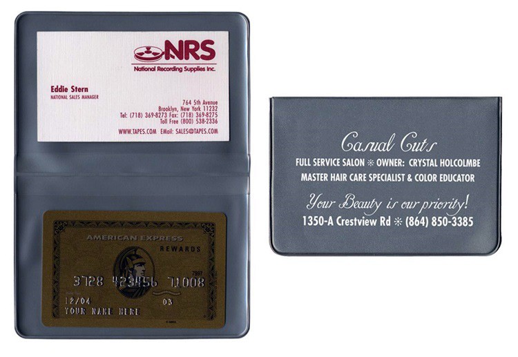 Fold Over Card Case with 2 clear pockets 5