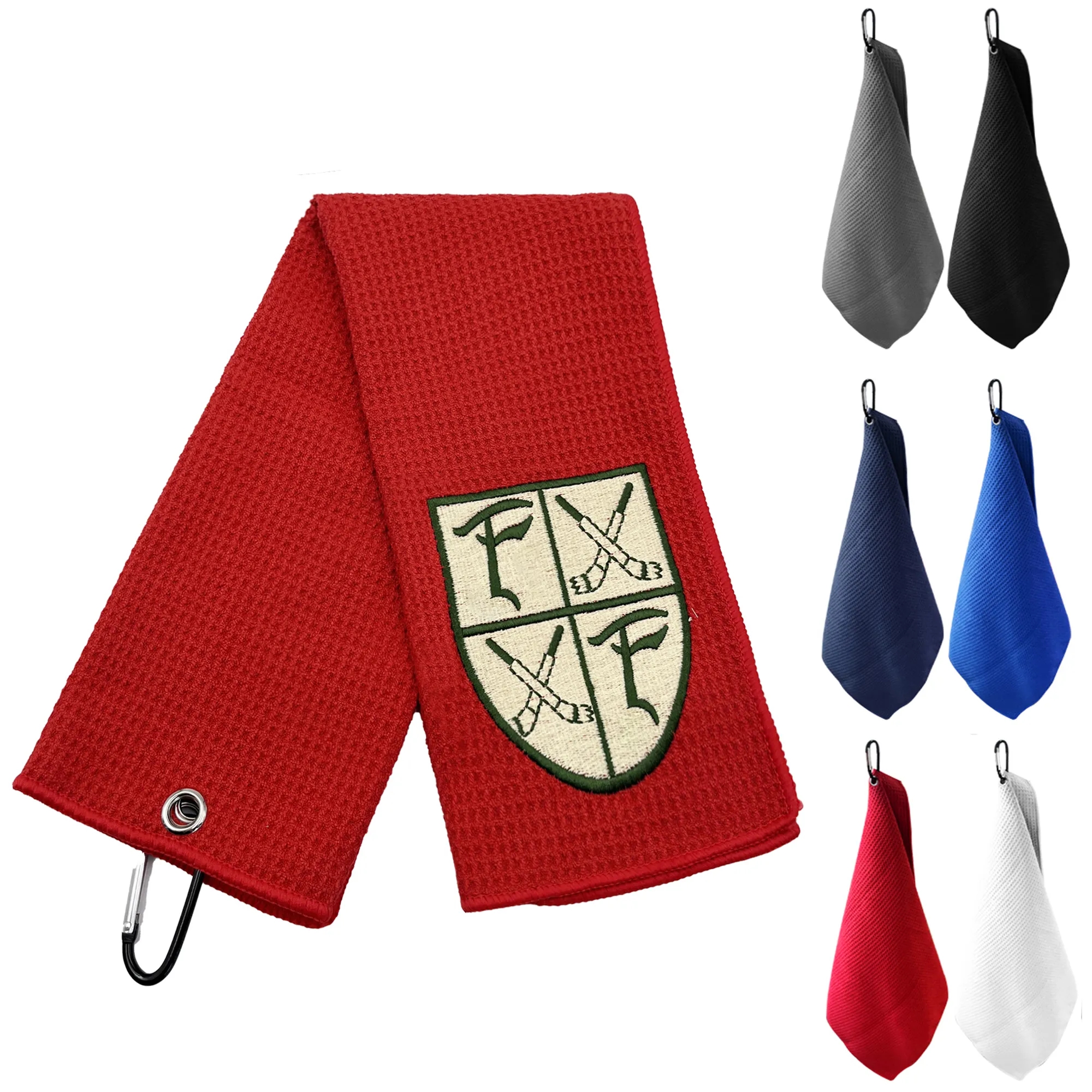 Microfiber Waffle Golf Towel with Carabiner 3
