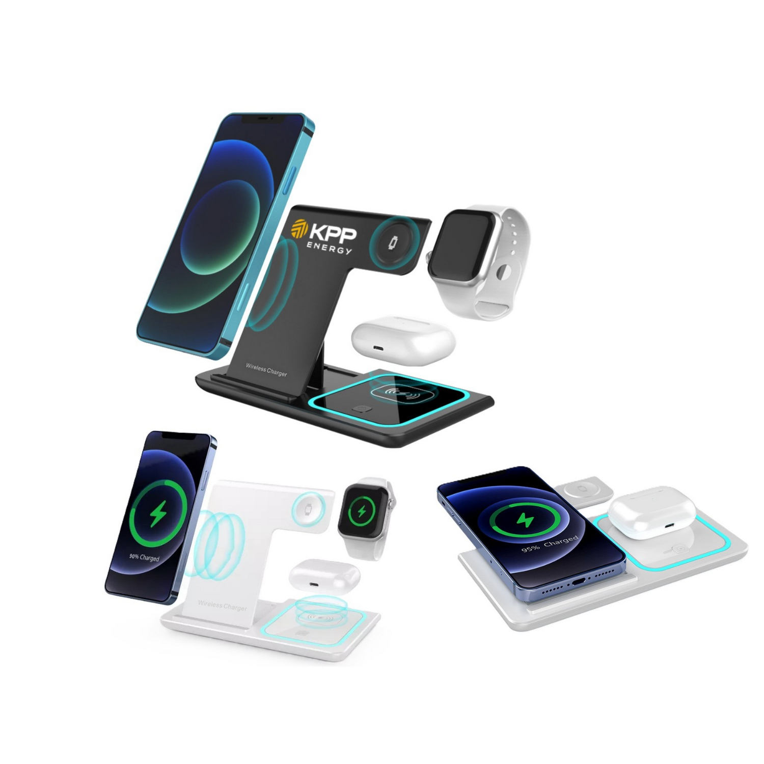 3 in 1 Foldable Wireless Charger, 15W 12