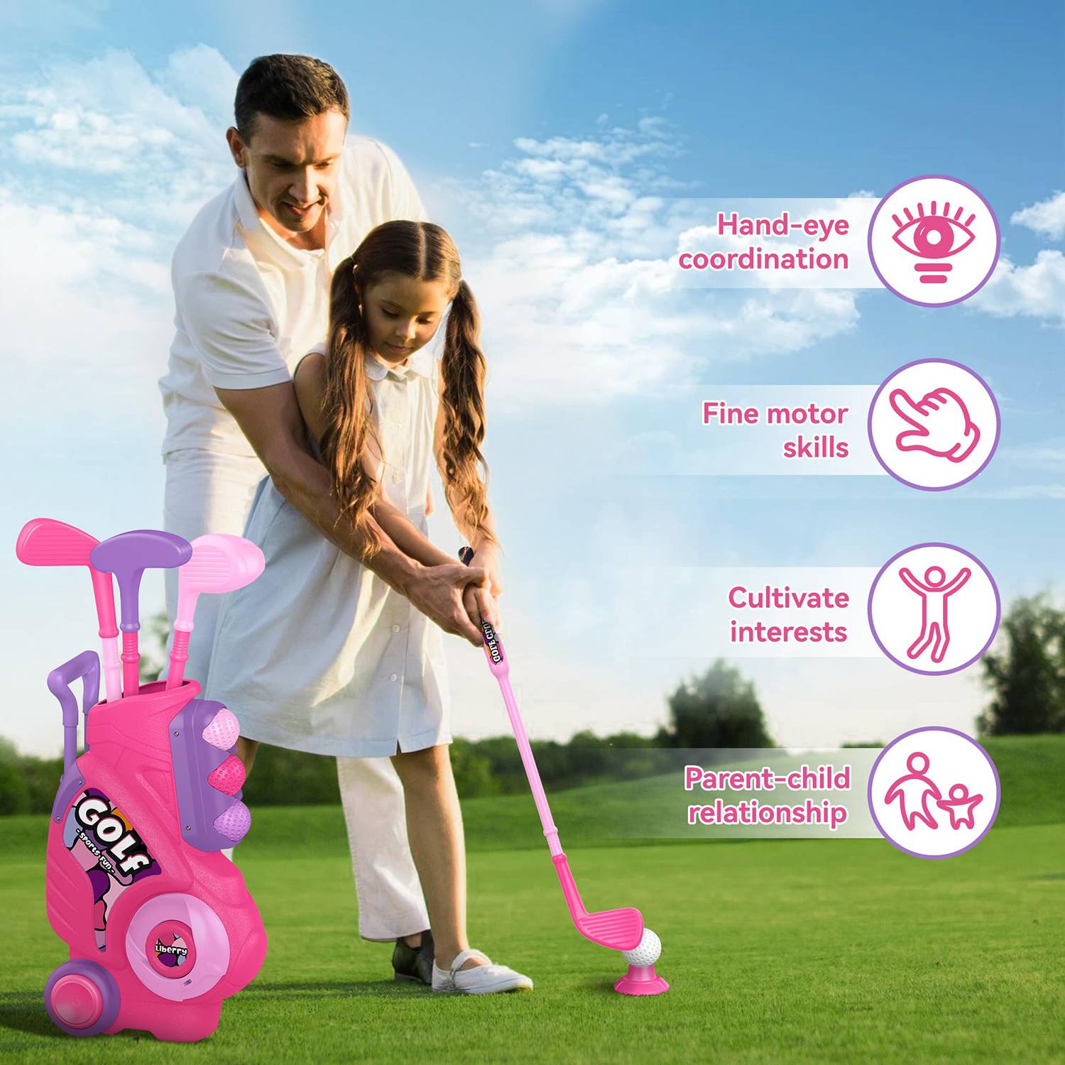 Fun Kids Golf Toy Set W/ Putting Mat 3