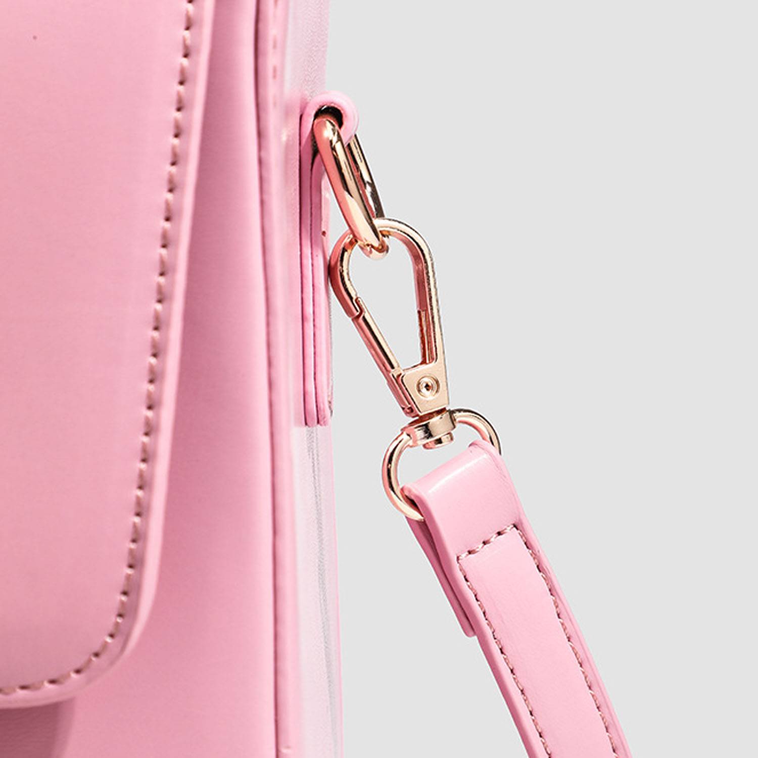 Portable PU Leather Crossbody Bag w/ Water Bottle Holder 10