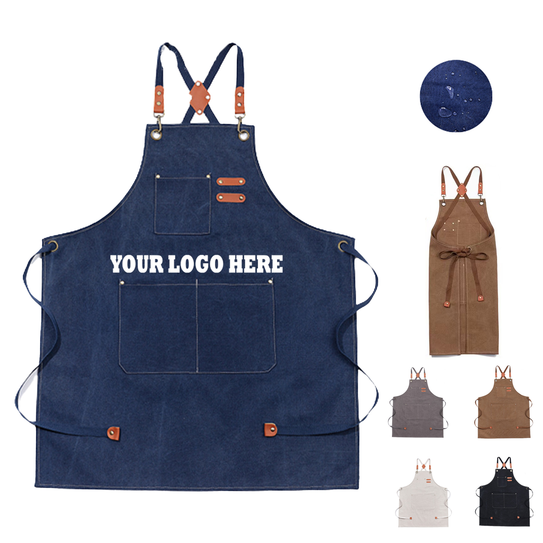 Canvas Cross Back Chef Cotton Aprons 2